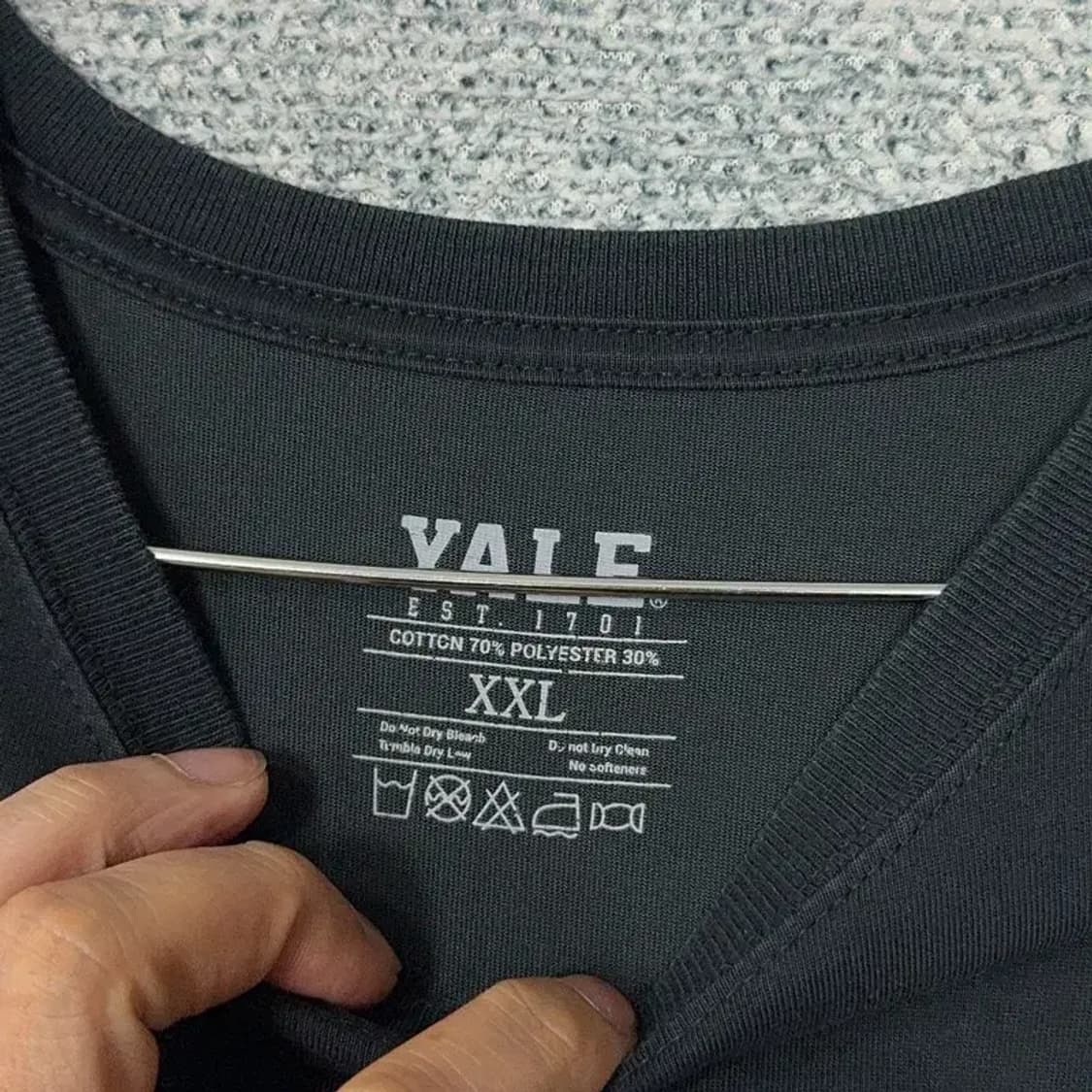 예일 블랙 로고 기능성 루즈핏 반팔 티 XXL 상품이미지6