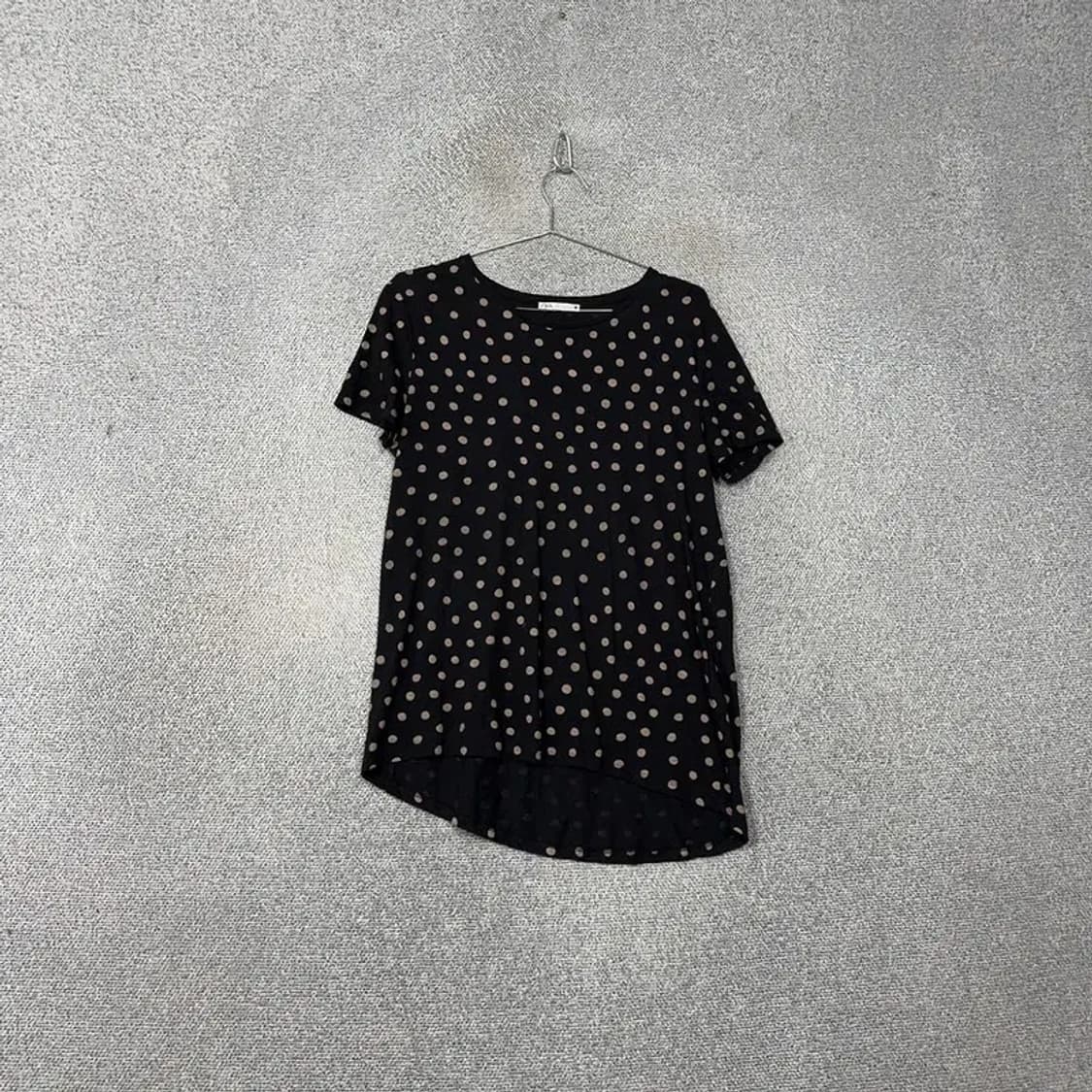 자라 도트 패턴 블랙 반팔티 M 상품이미지1