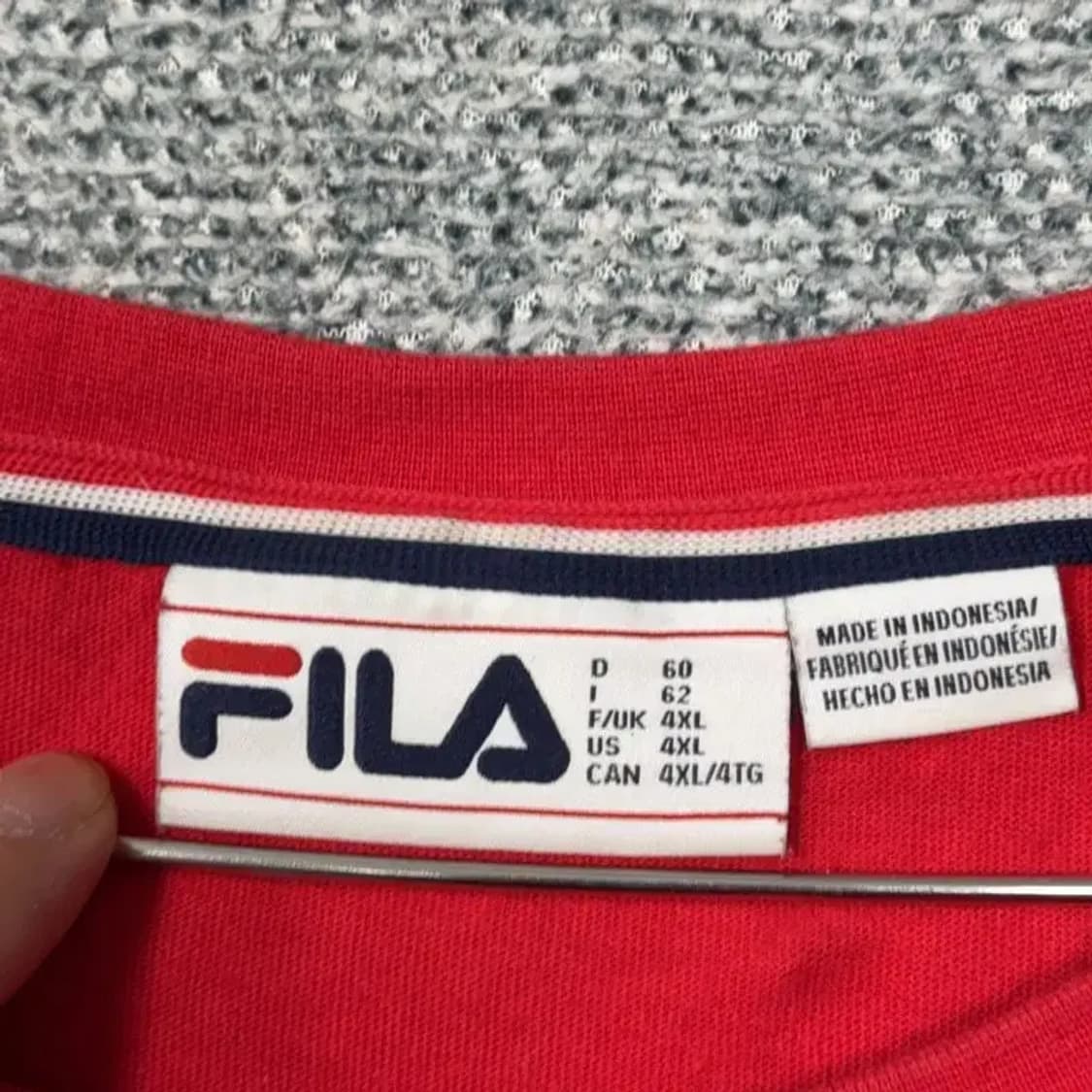 휠라 빅로고 프린팅 레드 반팔 티 4XL 상품이미지4