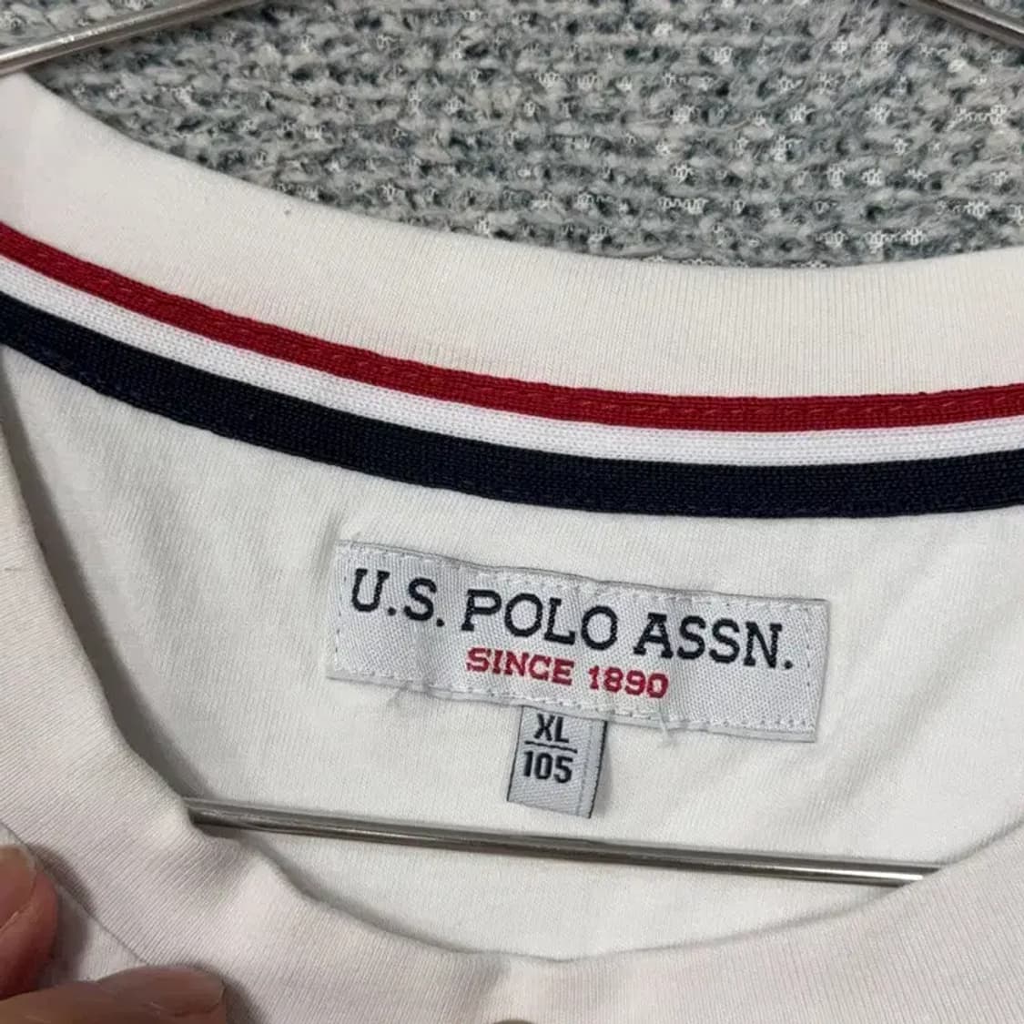 폴로아쎈 화이트 로고 반팔 티 XL 상품이미지3