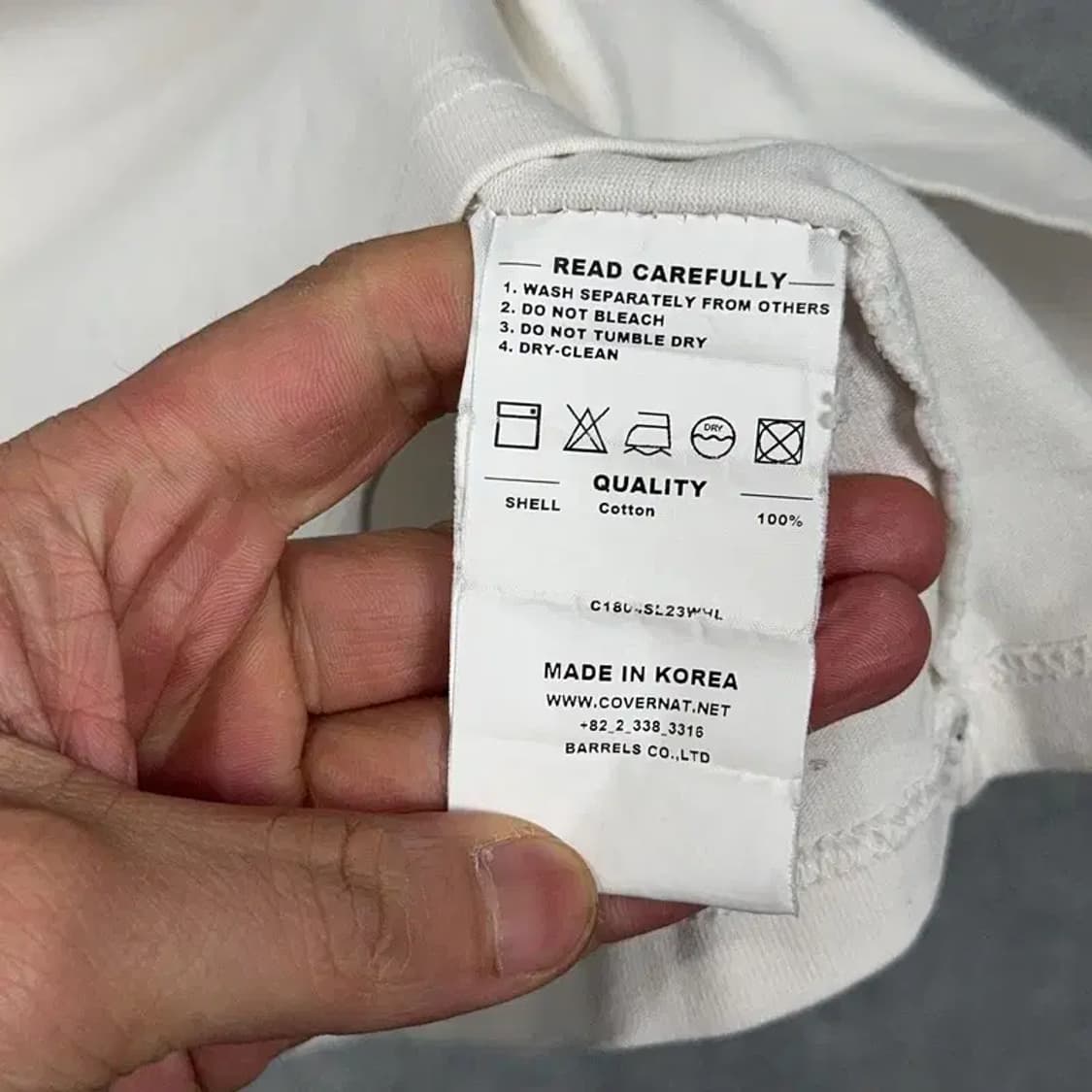 커버낫 화이트 로고 프린팅 루즈핏 반팔 티 L 상품이미지4