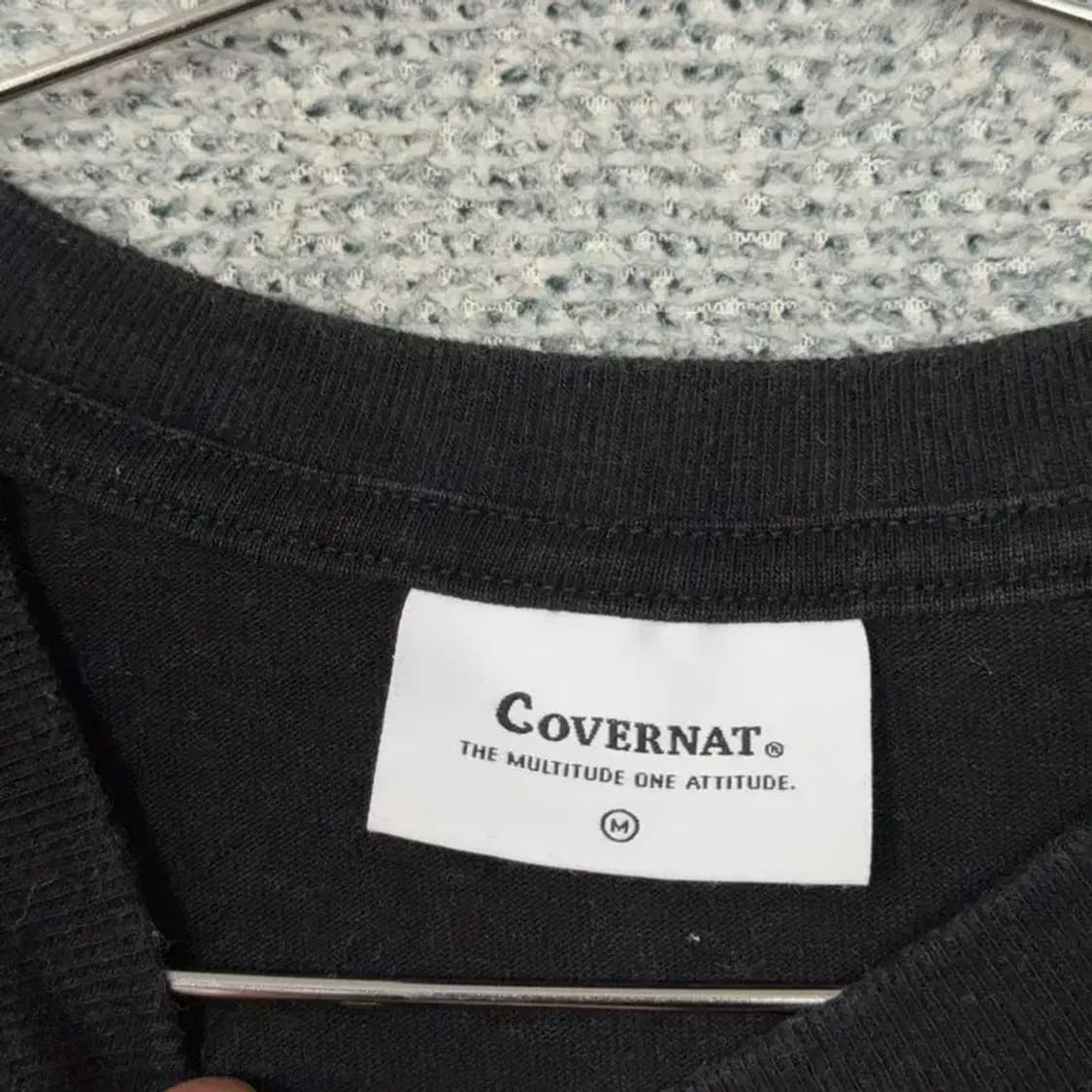 커버낫 블랙 프린팅 로고 반팔 티 M 상품이미지3