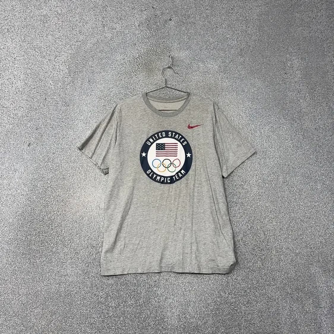 나이키 USA 올림픽 팀 프린팅 라이트 그레이 반팔 티 L 상품이미지1