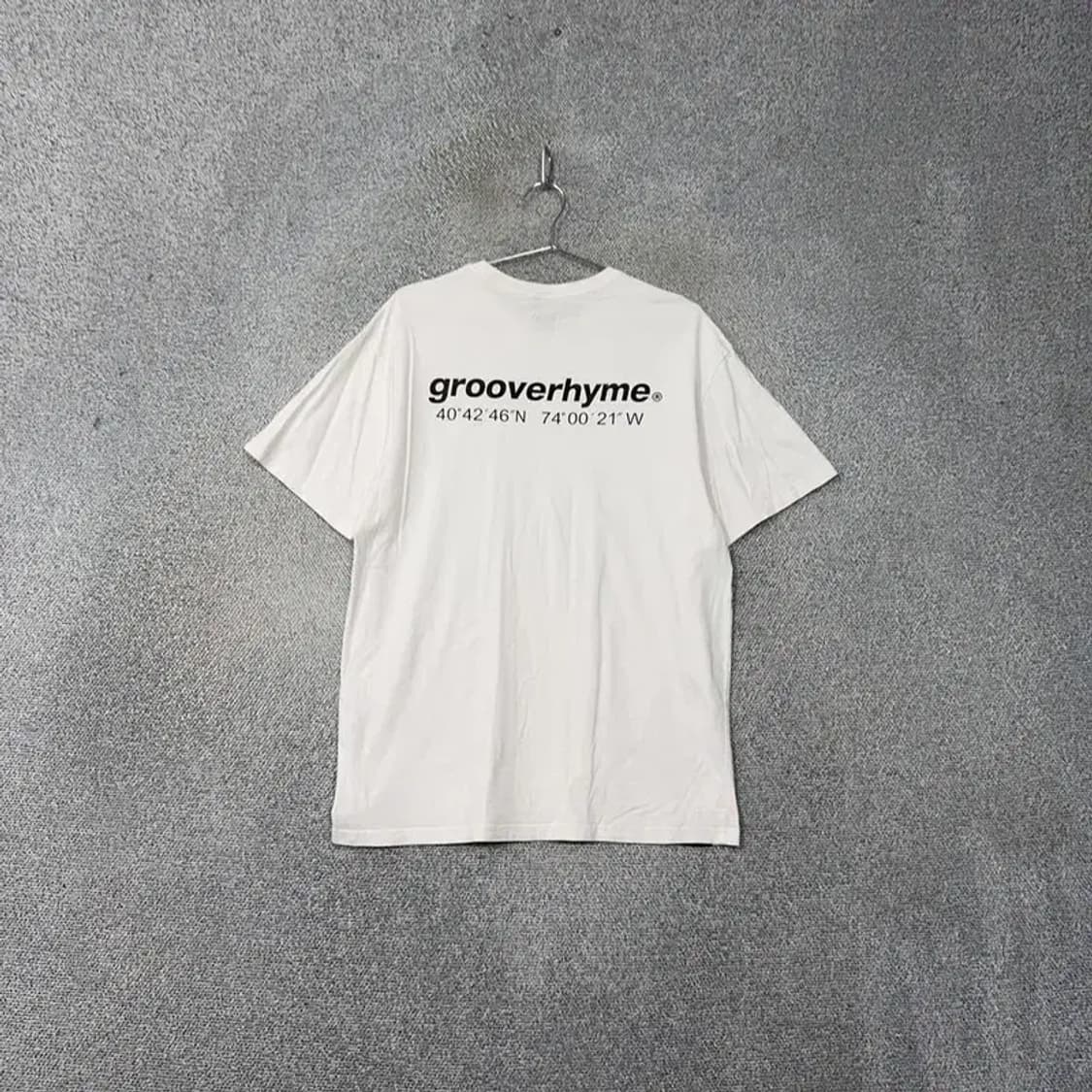 그루브라임 로고 프린팅 화이트 반팔 티 M 상품이미지2