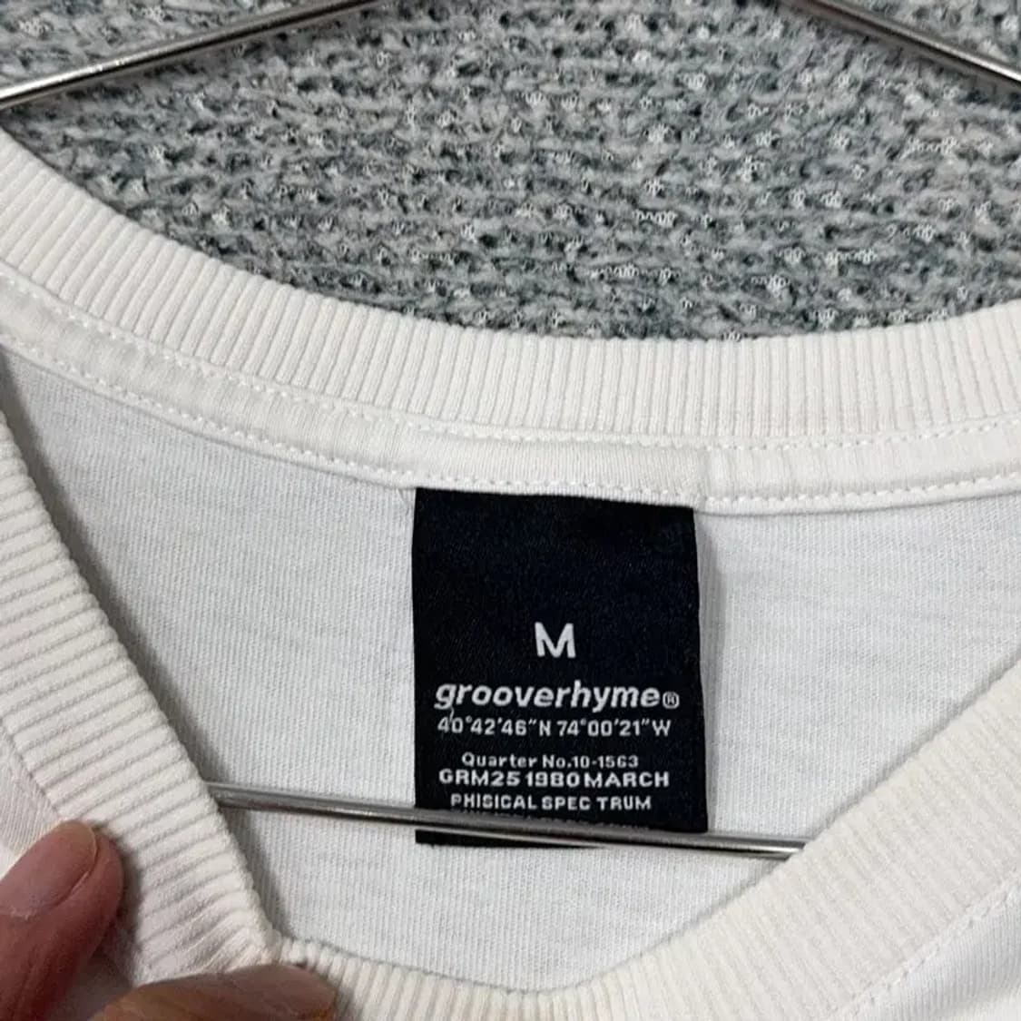 그루브라임 로고 프린팅 화이트 반팔 티 M 상품이미지3