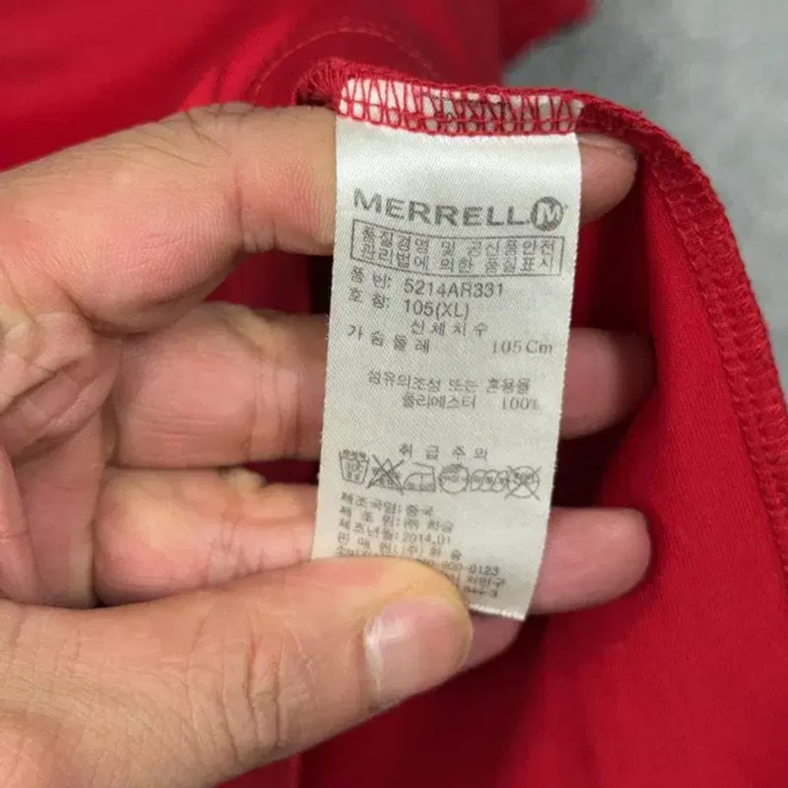 머렐 기능성 로고 레드 반팔 티 XL/105 상품이미지4