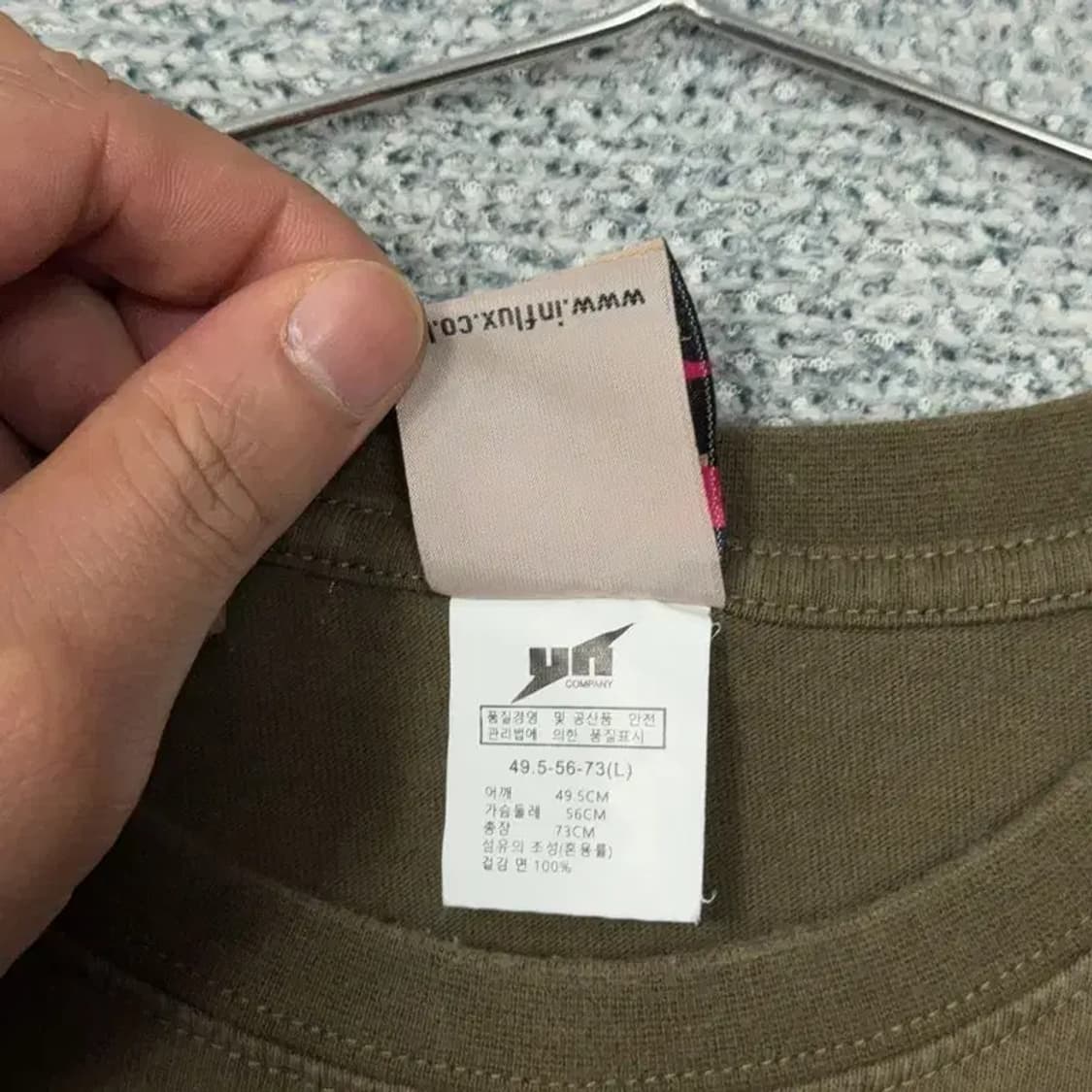 플루크 카키 오버핏 프린팅 반팔 티 L 상품이미지5