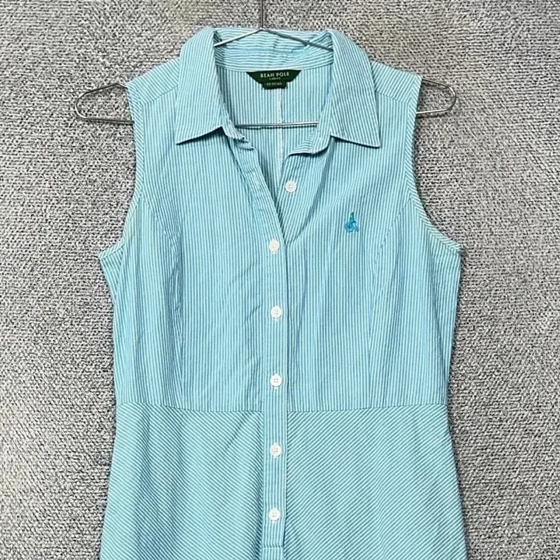 빈폴 레이디 스트라이프 라이트 블루 원피스 85-95-165 상품이미지3