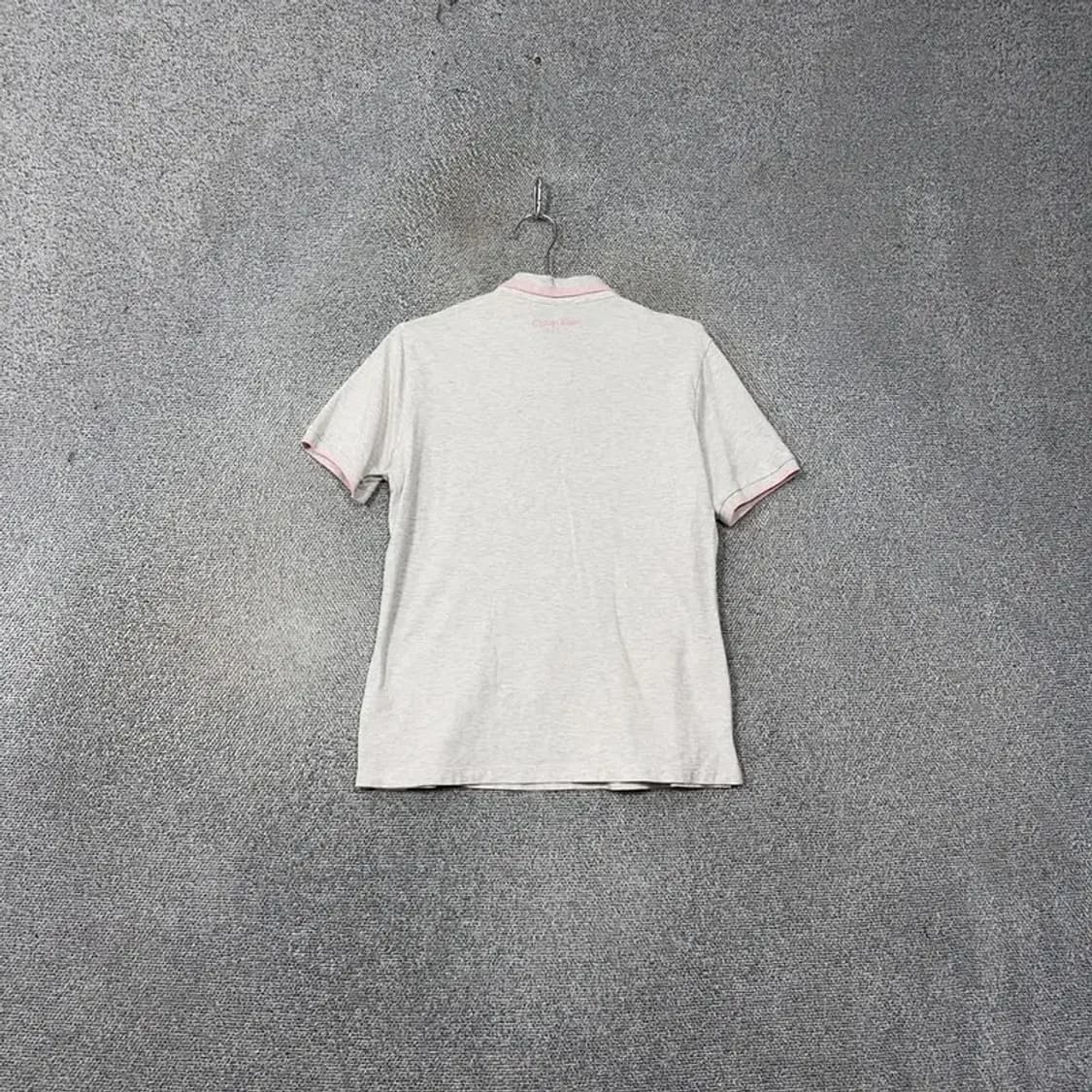 캘빈클라인 라이트 그레이 로고 여성 반팔 카라티 L 상품이미지2