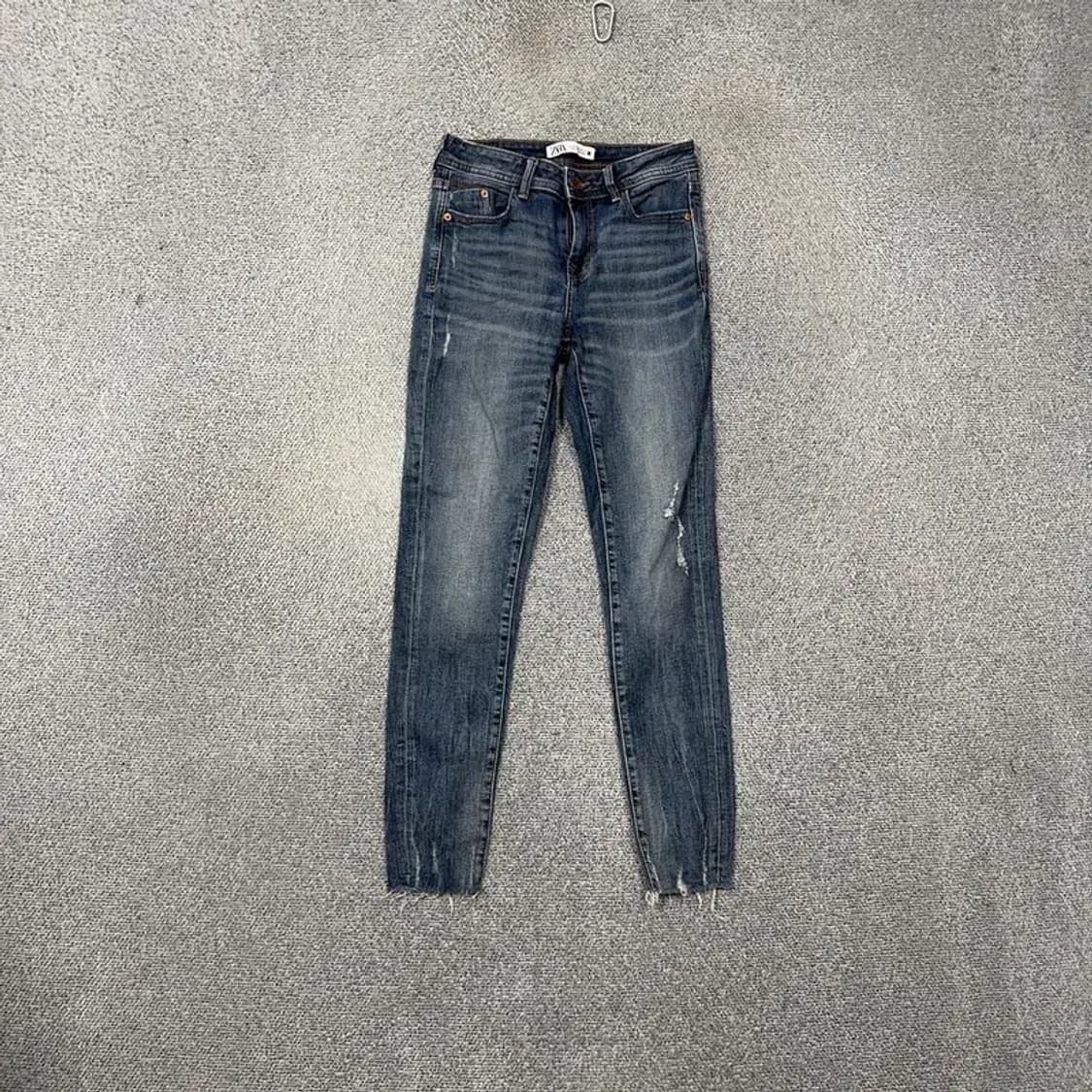 자라 블루 빈티지 크롭진 청바지 26 상품이미지1