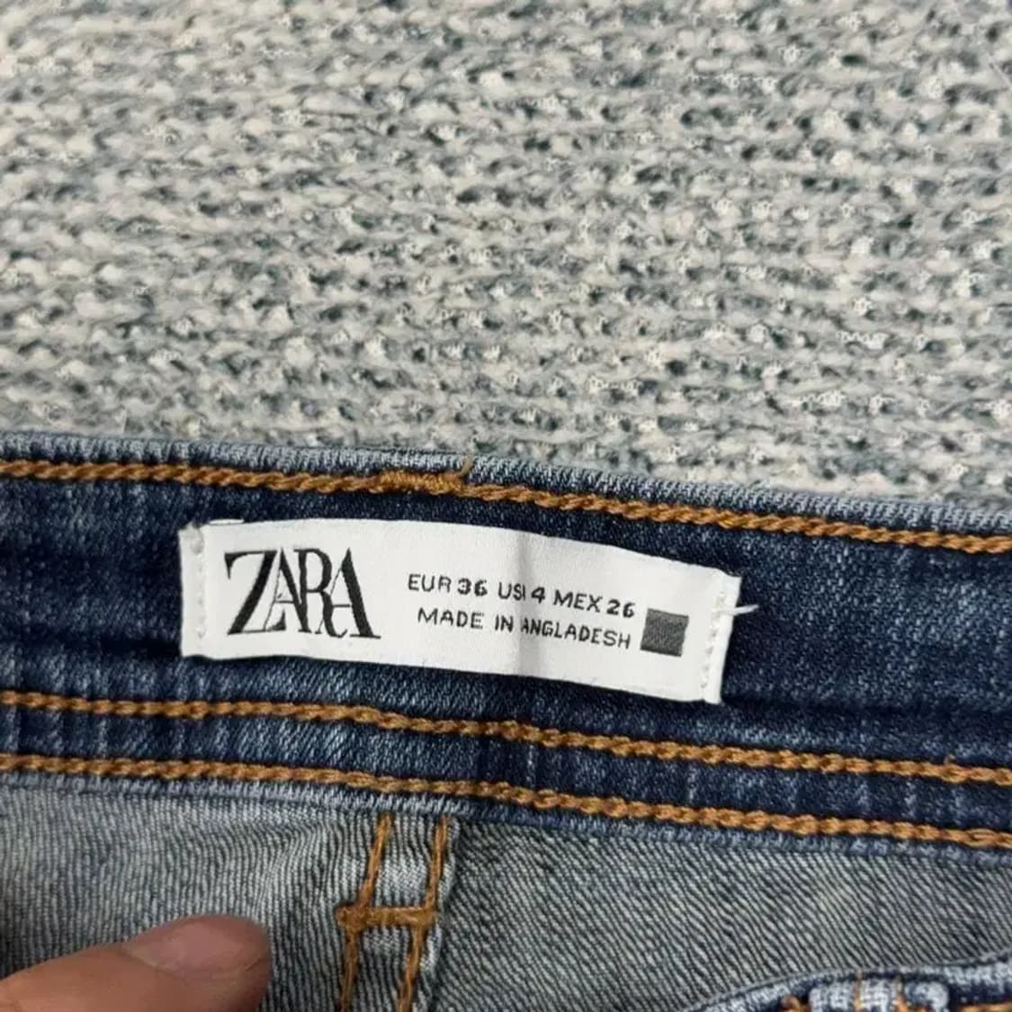 자라 블루 빈티지 크롭진 청바지 26 상품이미지6