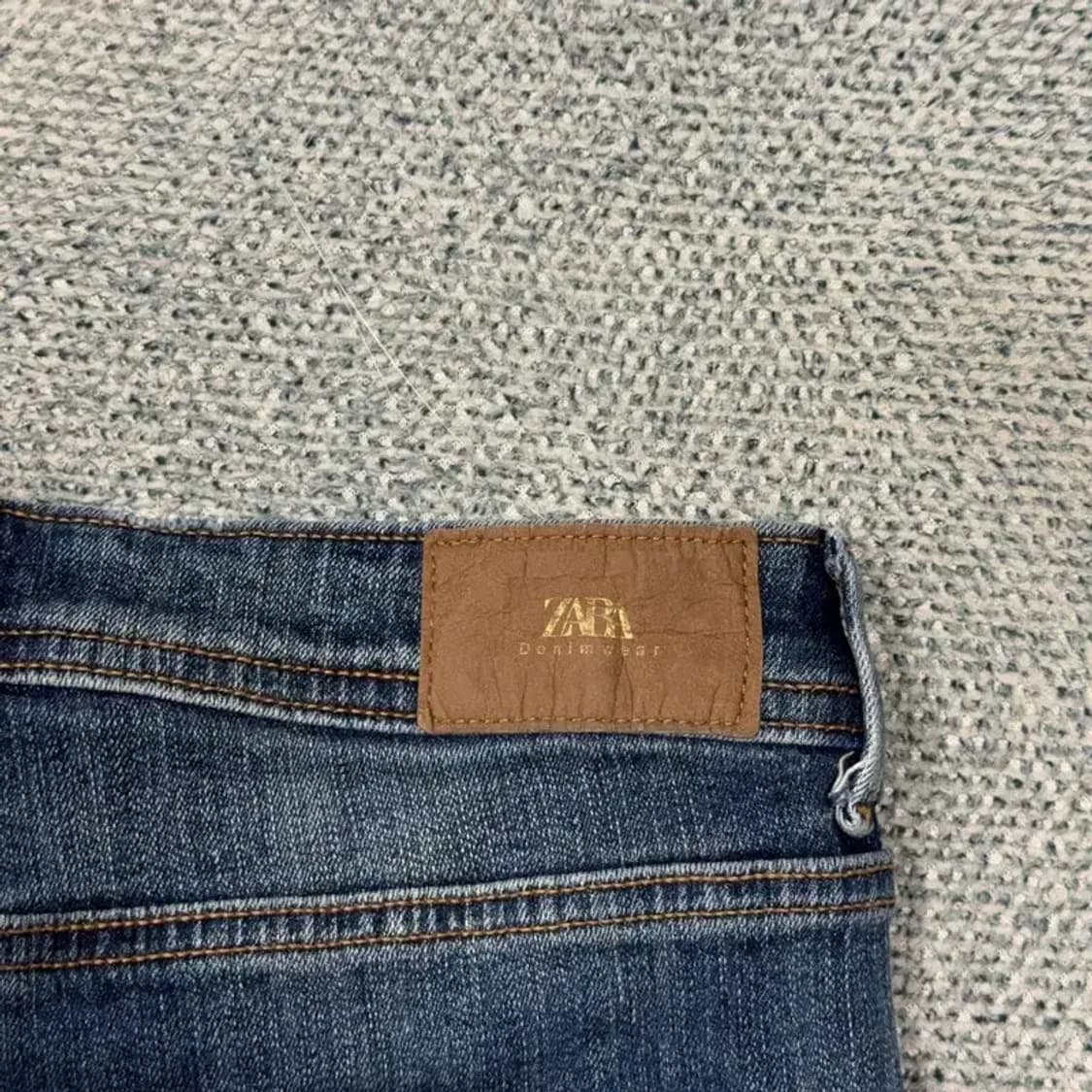 자라 블루 빈티지 크롭진 청바지 26 상품이미지7