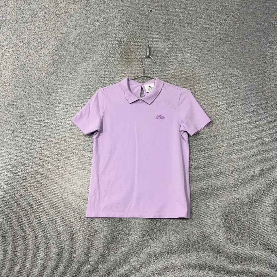 라코스테 라이트 퍼플 여성 로고 반팔 카라티 38 상품이미지1