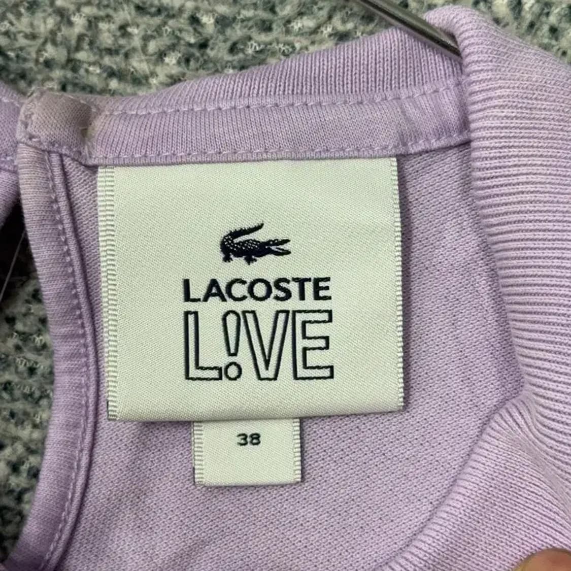 라코스테 라이트 퍼플 여성 로고 반팔 카라티 38 상품이미지3