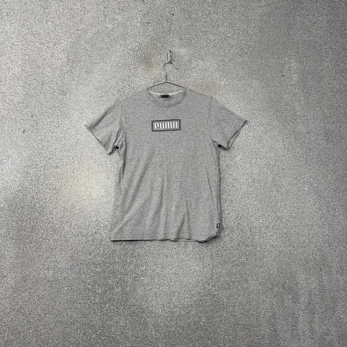 푸마 로고 라이트 그레이 반팔 티 M 상품이미지1