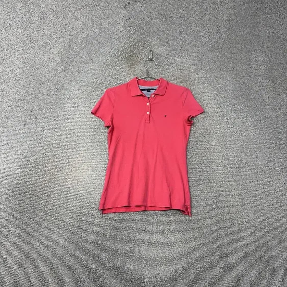 타미힐피거 여성 로고 핑크 카라티 S 상품이미지1