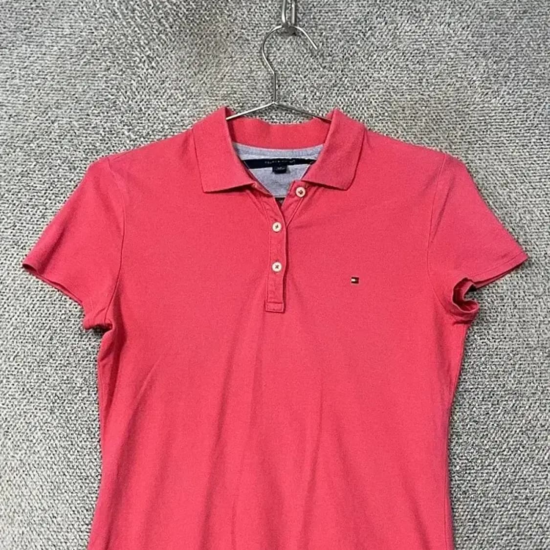 타미힐피거 여성 로고 핑크 카라티 S 상품이미지3