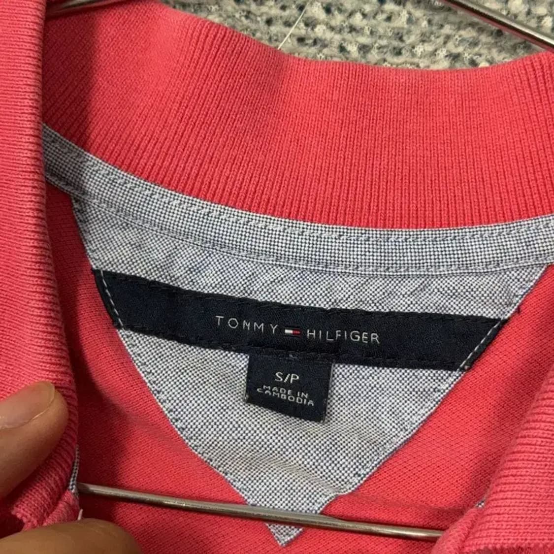 타미힐피거 여성 로고 핑크 카라티 S 상품이미지5