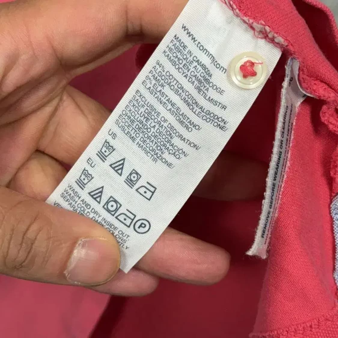 타미힐피거 여성 로고 핑크 카라티 S 상품이미지6