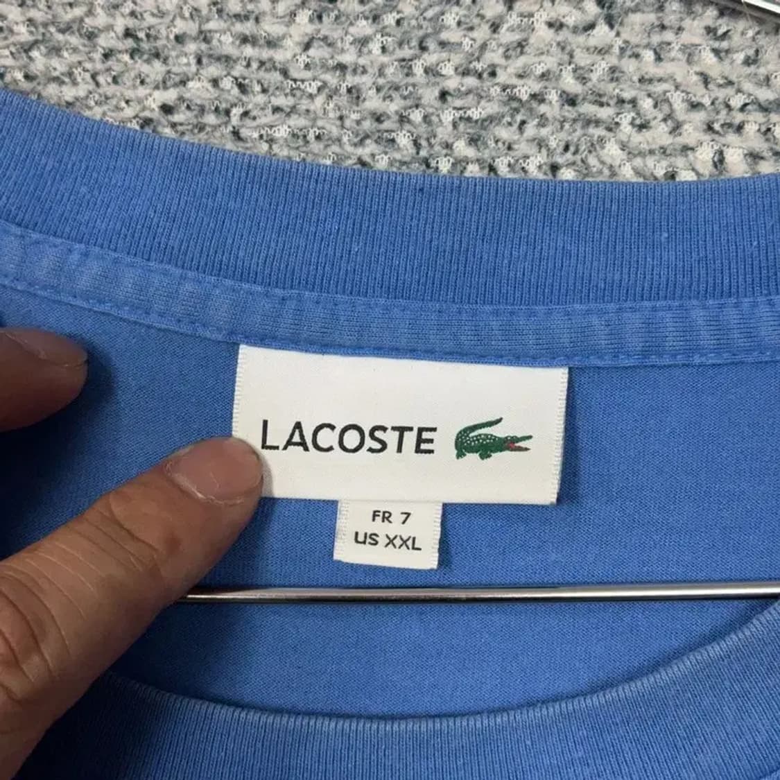 라코스테 블루 로고 오버핏 반팔 티 US XXL 상품이미지3