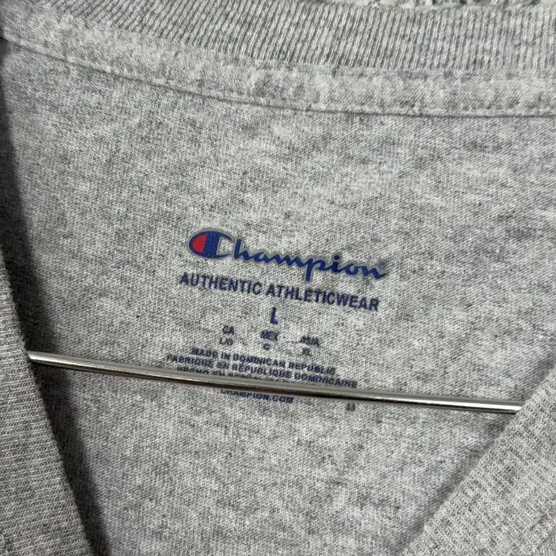챔피온 프린팅 라이트 그레이 반팔 티 L 상품이미지3