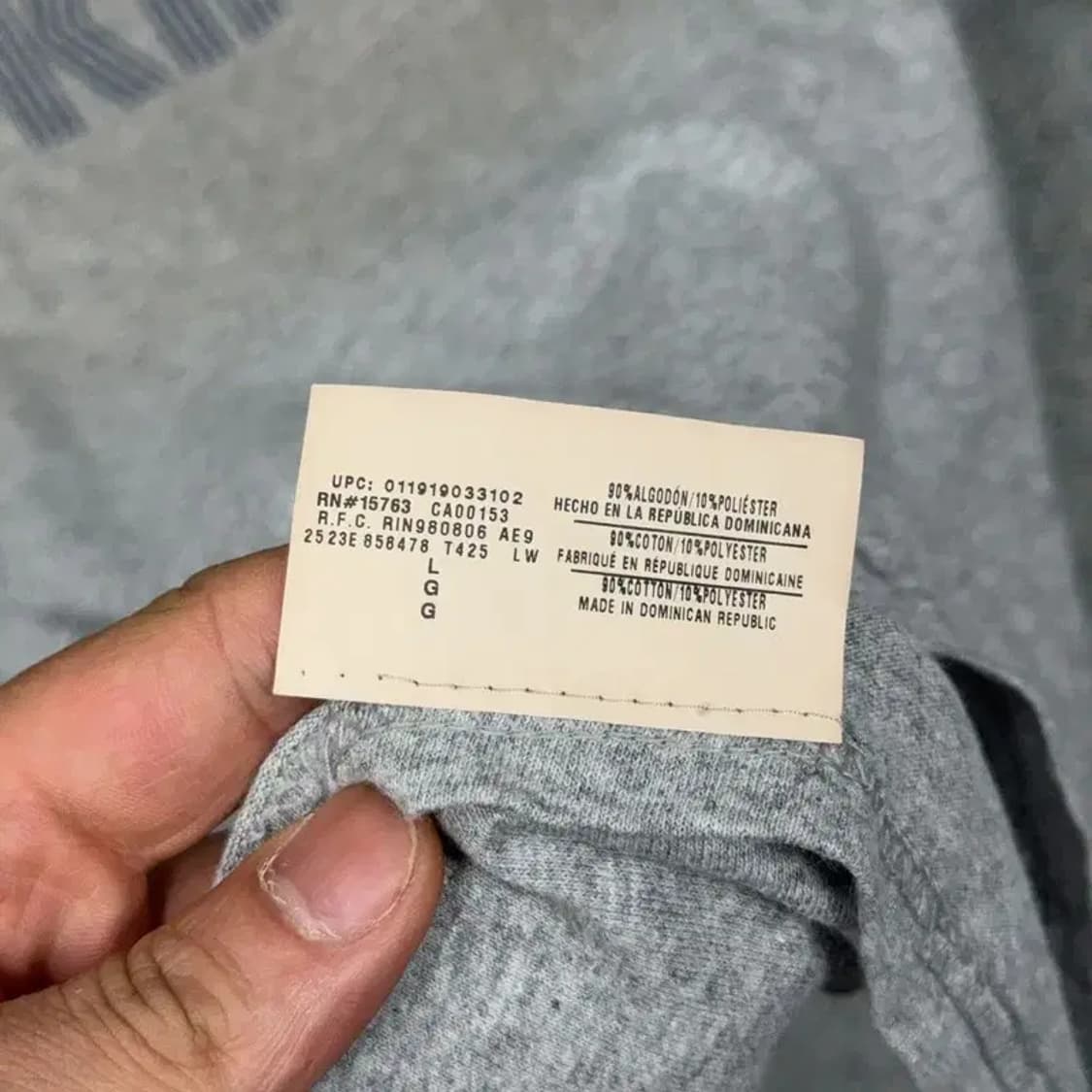 챔피온 프린팅 라이트 그레이 반팔 티 L 상품이미지4