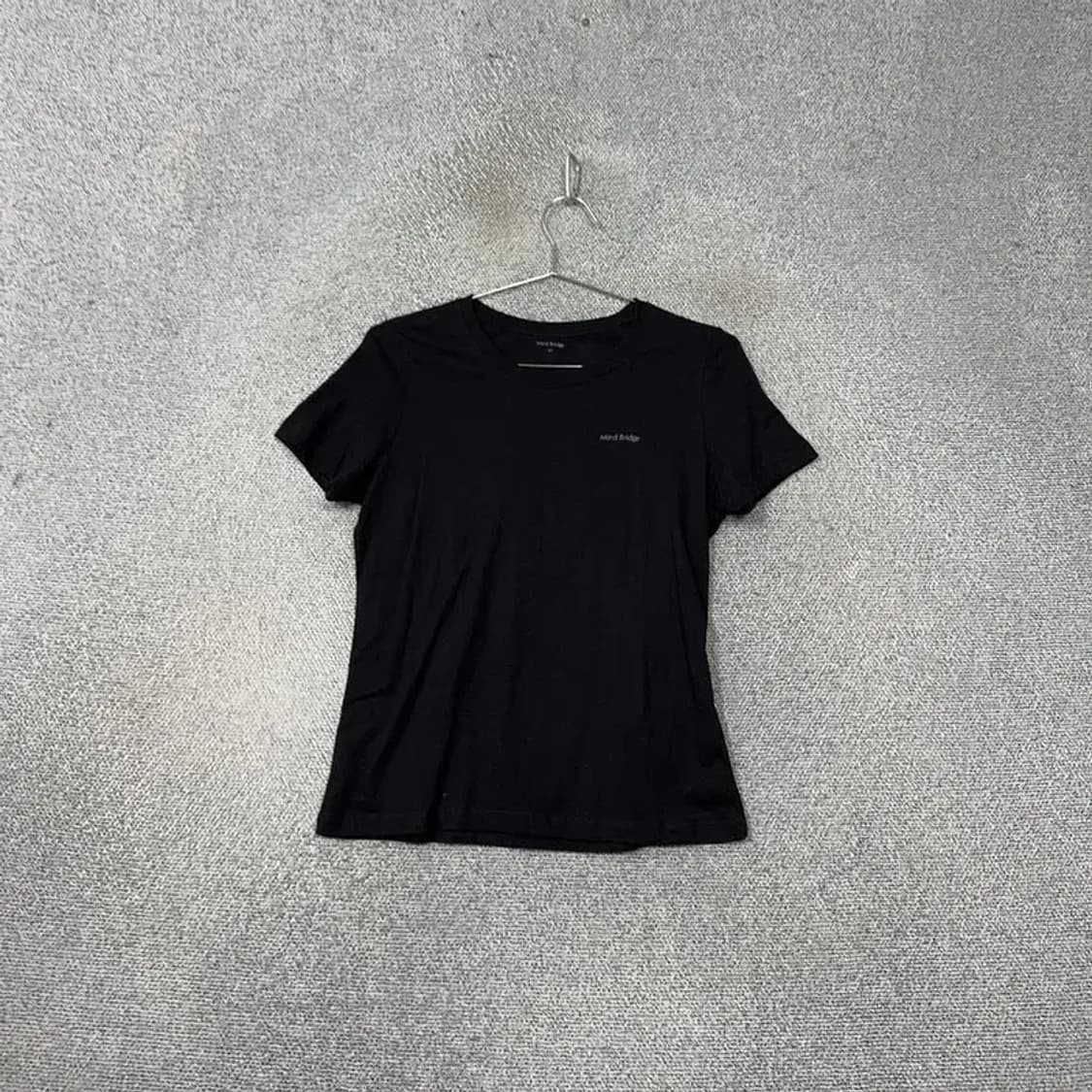 마인드브릿지 블랙 무지 코튼 반팔 티 90 상품이미지1