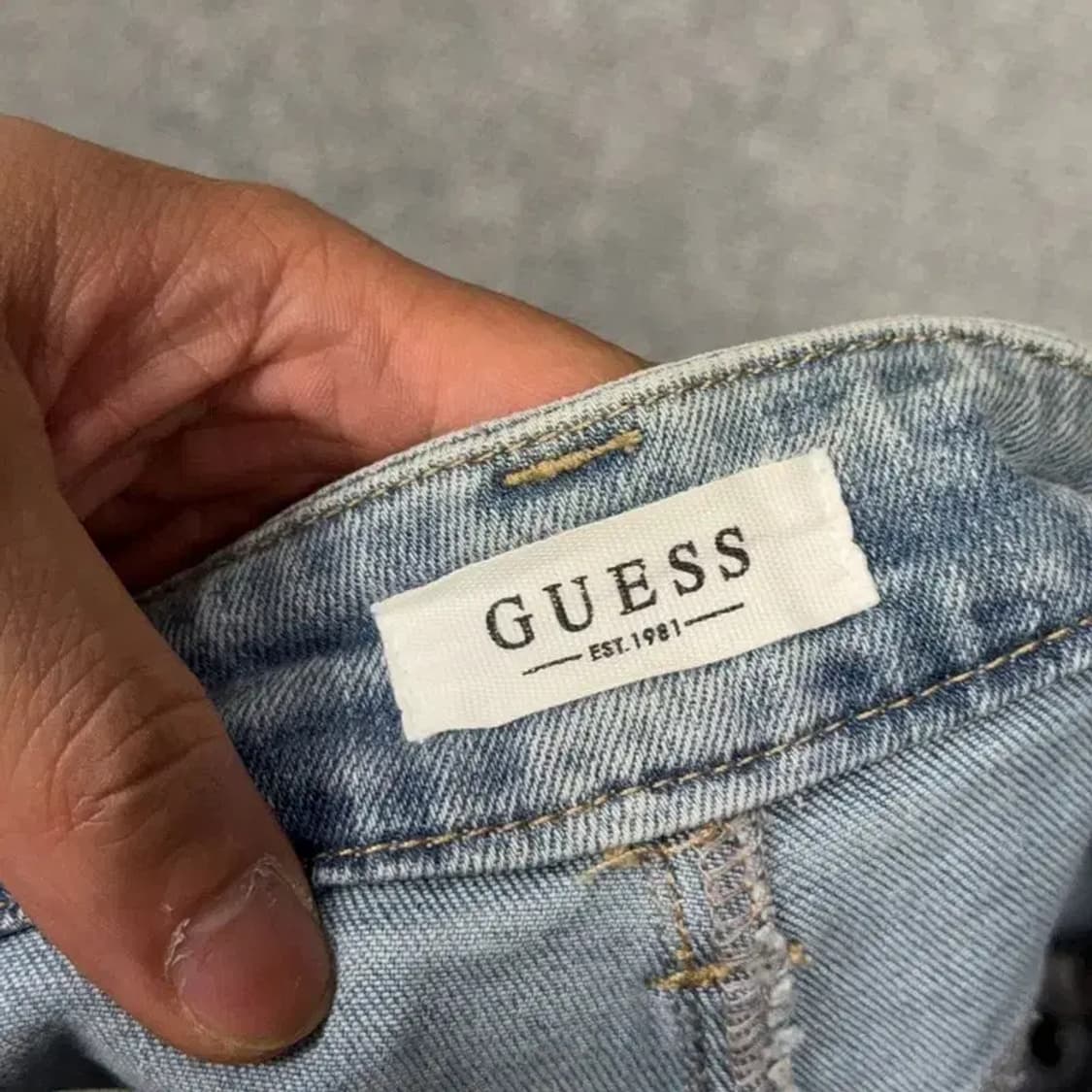 게스 라이트 블루 데님 반바지 67(27) 상품이미지5