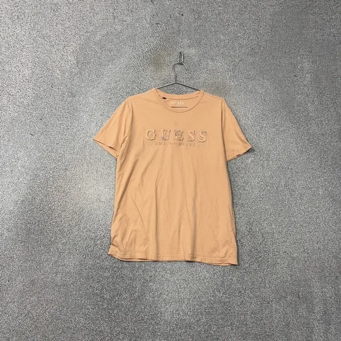 게스 로고 프린팅 베이지 반팔 티 L 상품이미지1