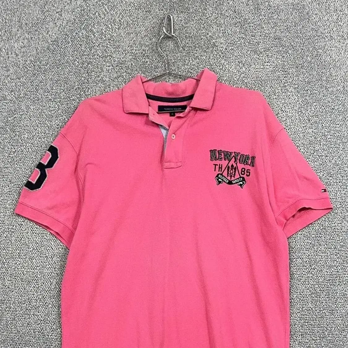 타미힐피거 뉴욕 자수로고 핑크 카라티 XL 상품이미지3