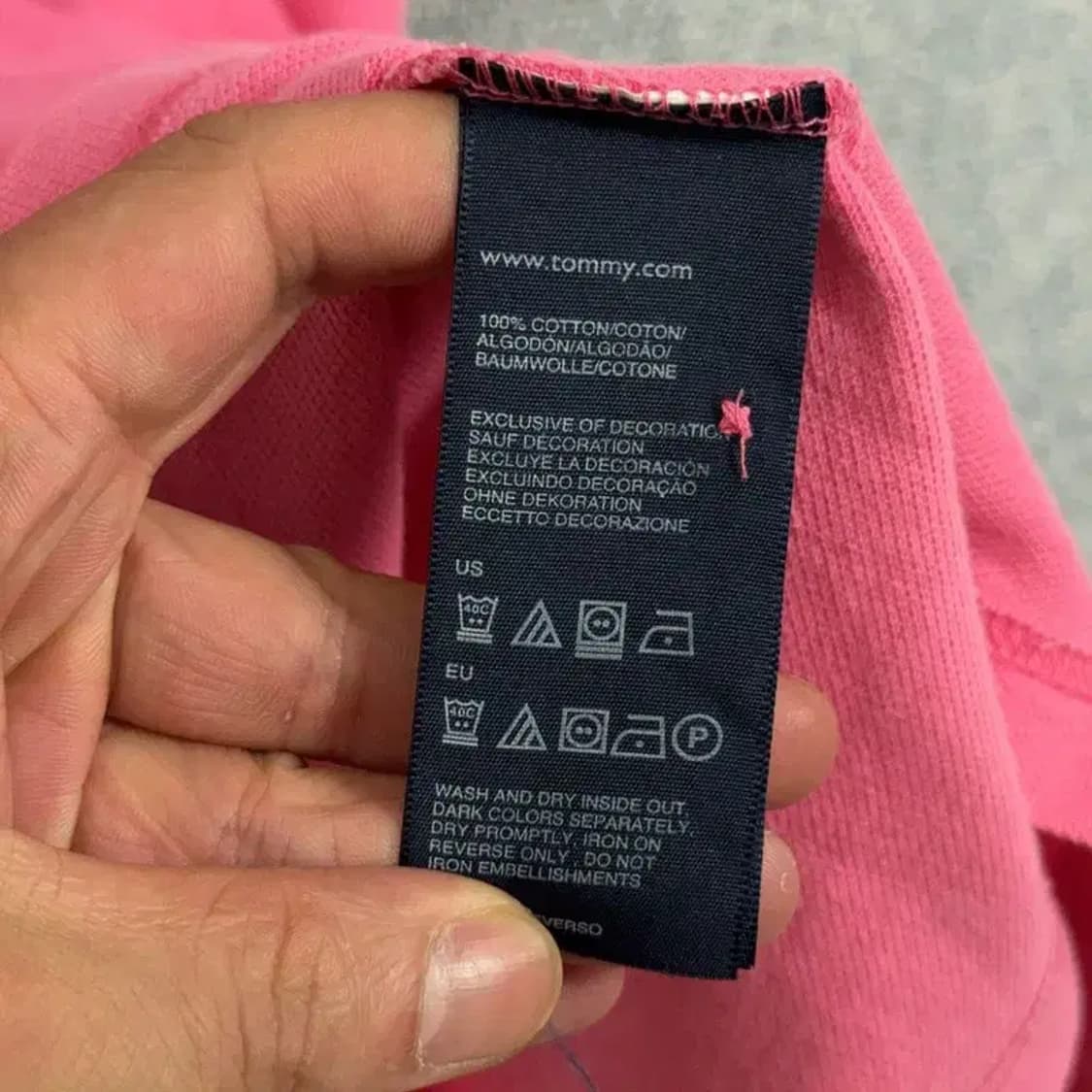 타미힐피거 뉴욕 자수로고 핑크 카라티 XL 상품이미지6
