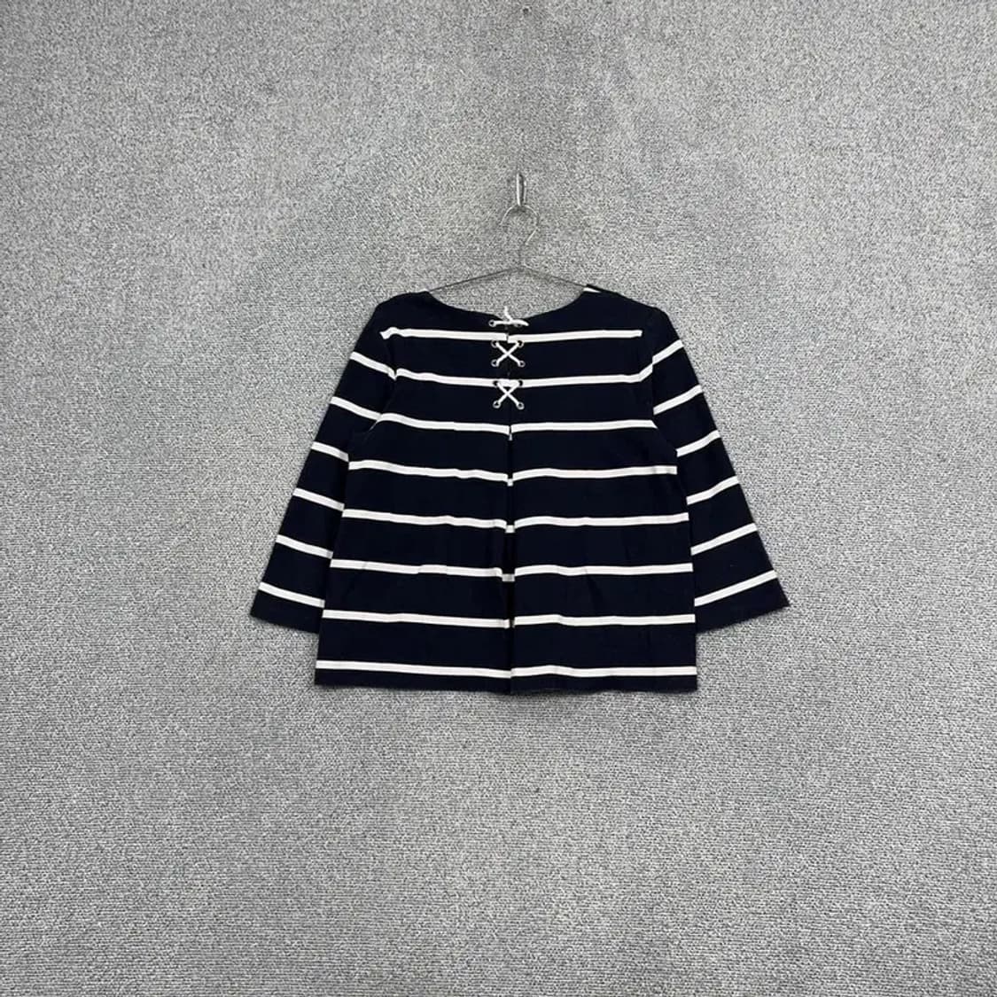 타미힐피거 스트라이프 크롭 네이비 긴팔티 M 상품이미지2