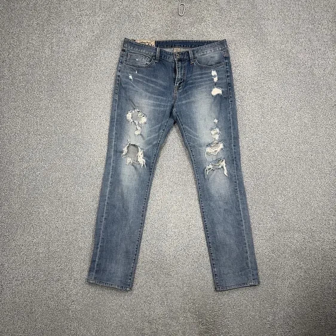 후아유 빈티지 연청 워싱 데님팬츠 34 32 상품이미지1