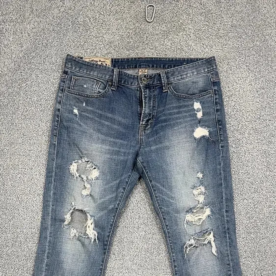 후아유 빈티지 연청 워싱 데님팬츠 34 32 상품이미지3