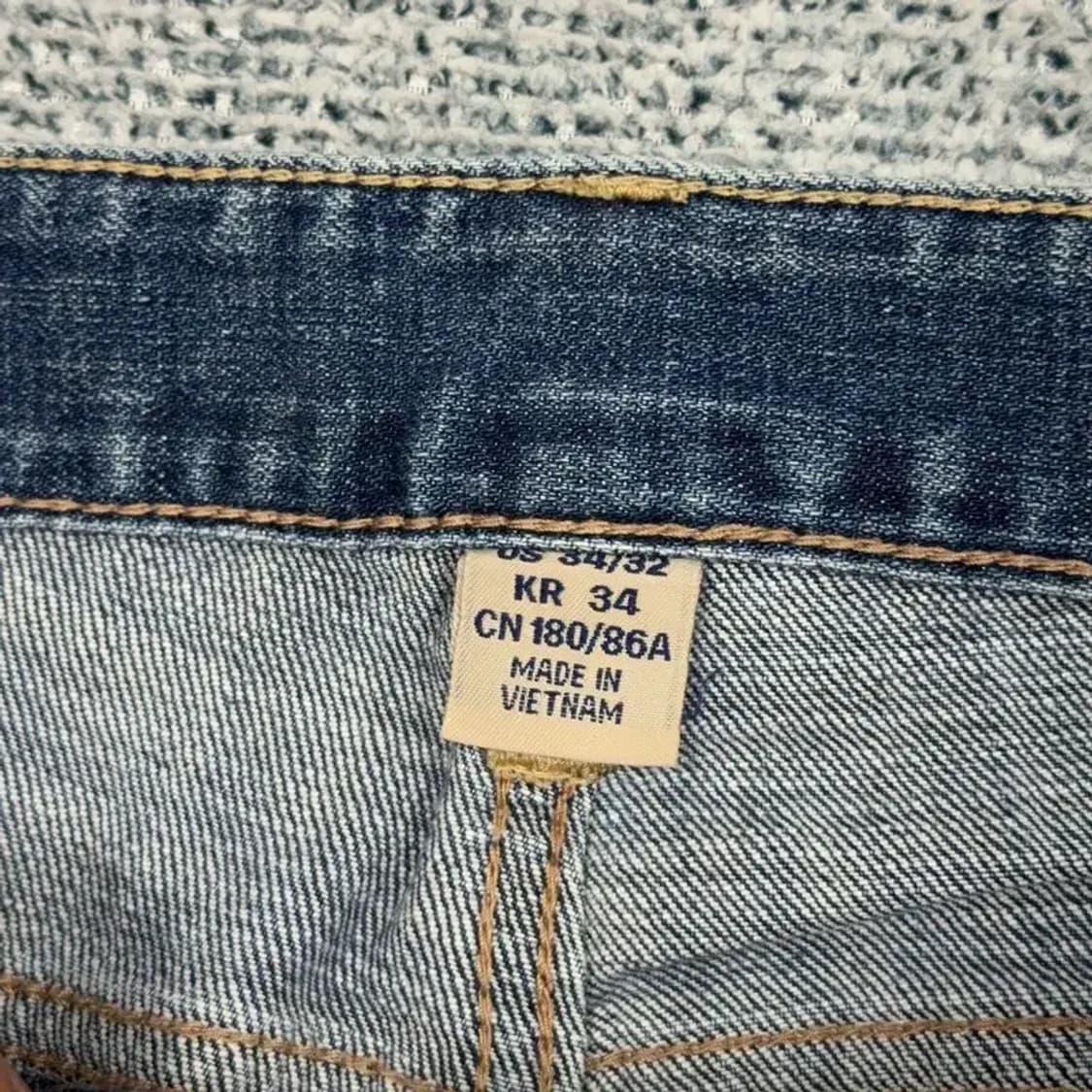 후아유 빈티지 연청 워싱 데님팬츠 34 32 상품이미지5