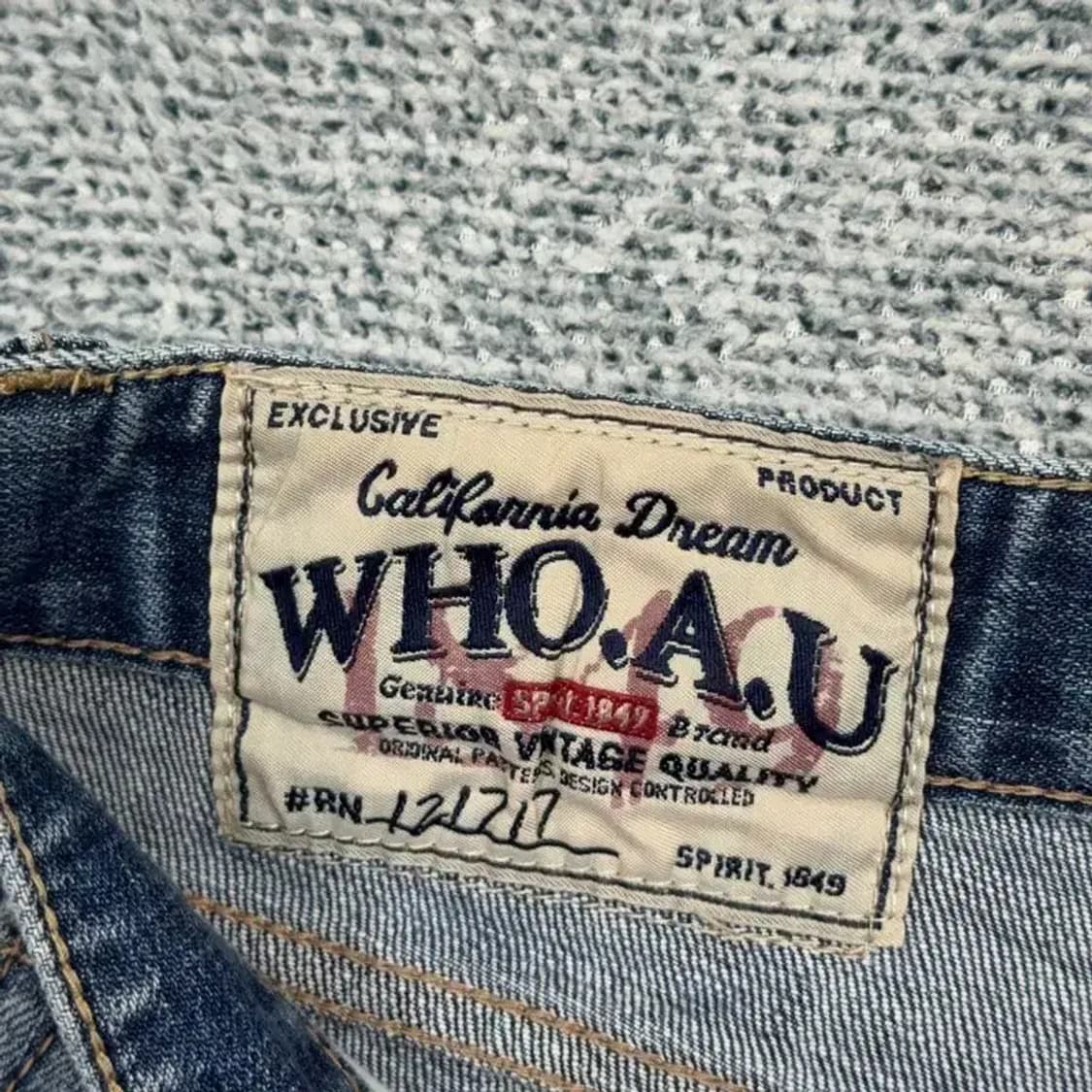 후아유 빈티지 연청 워싱 데님팬츠 34 32 상품이미지6