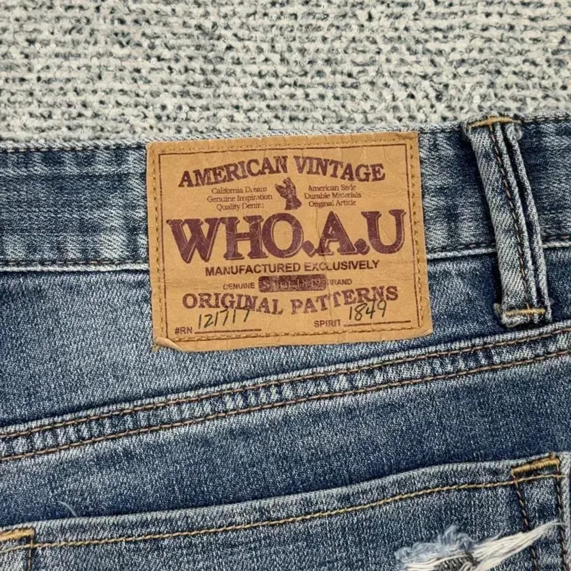 후아유 빈티지 연청 워싱 데님팬츠 34 32 상품이미지8