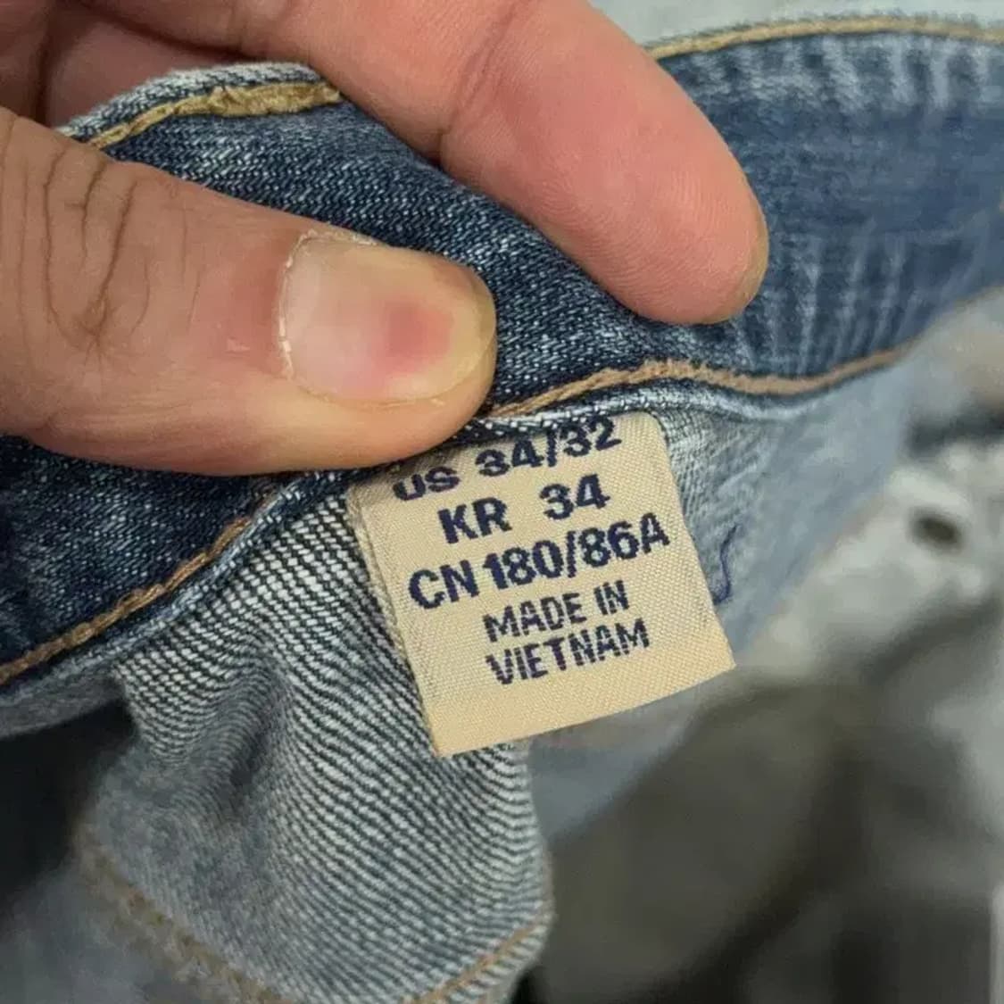 후아유 빈티지 연청 워싱 데님팬츠 34 32 상품이미지9