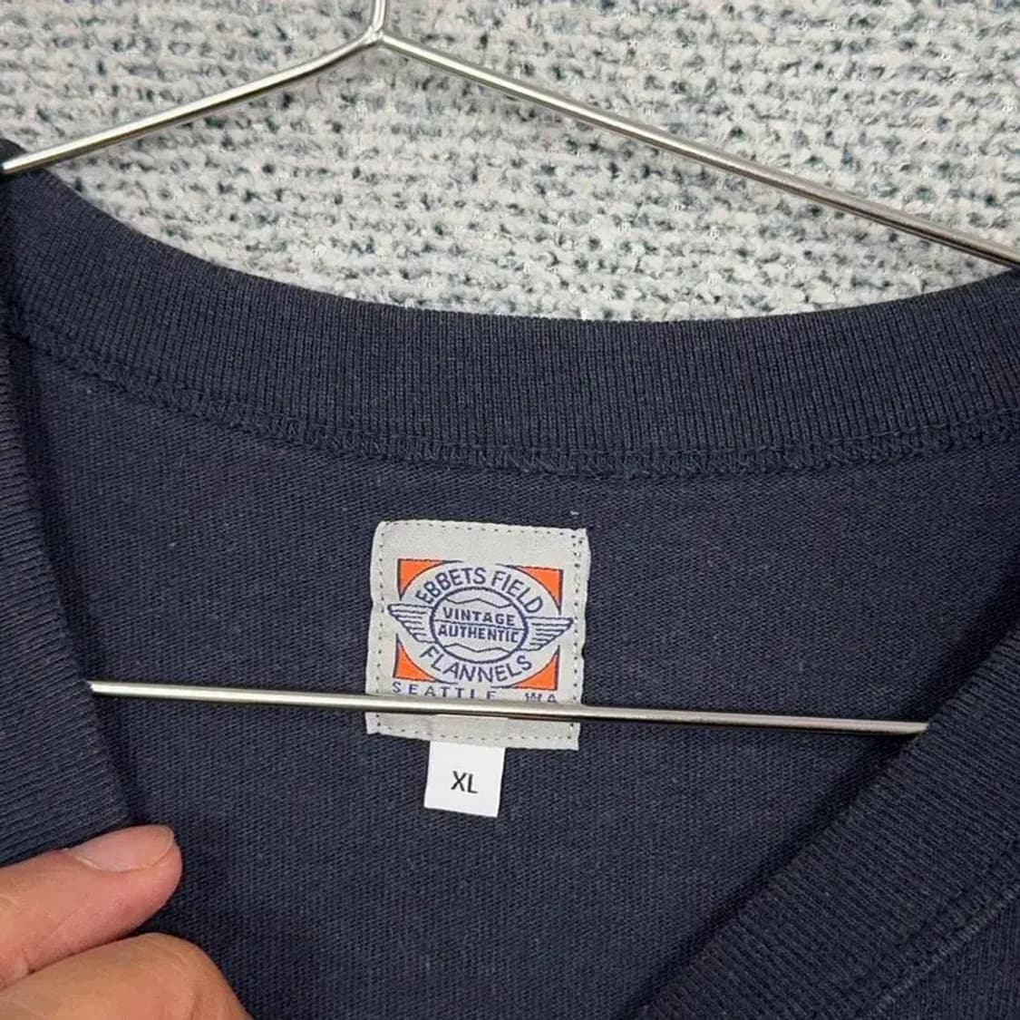 이벳필드 네이비 로고 오버핏 반팔 티 XL 상품이미지6