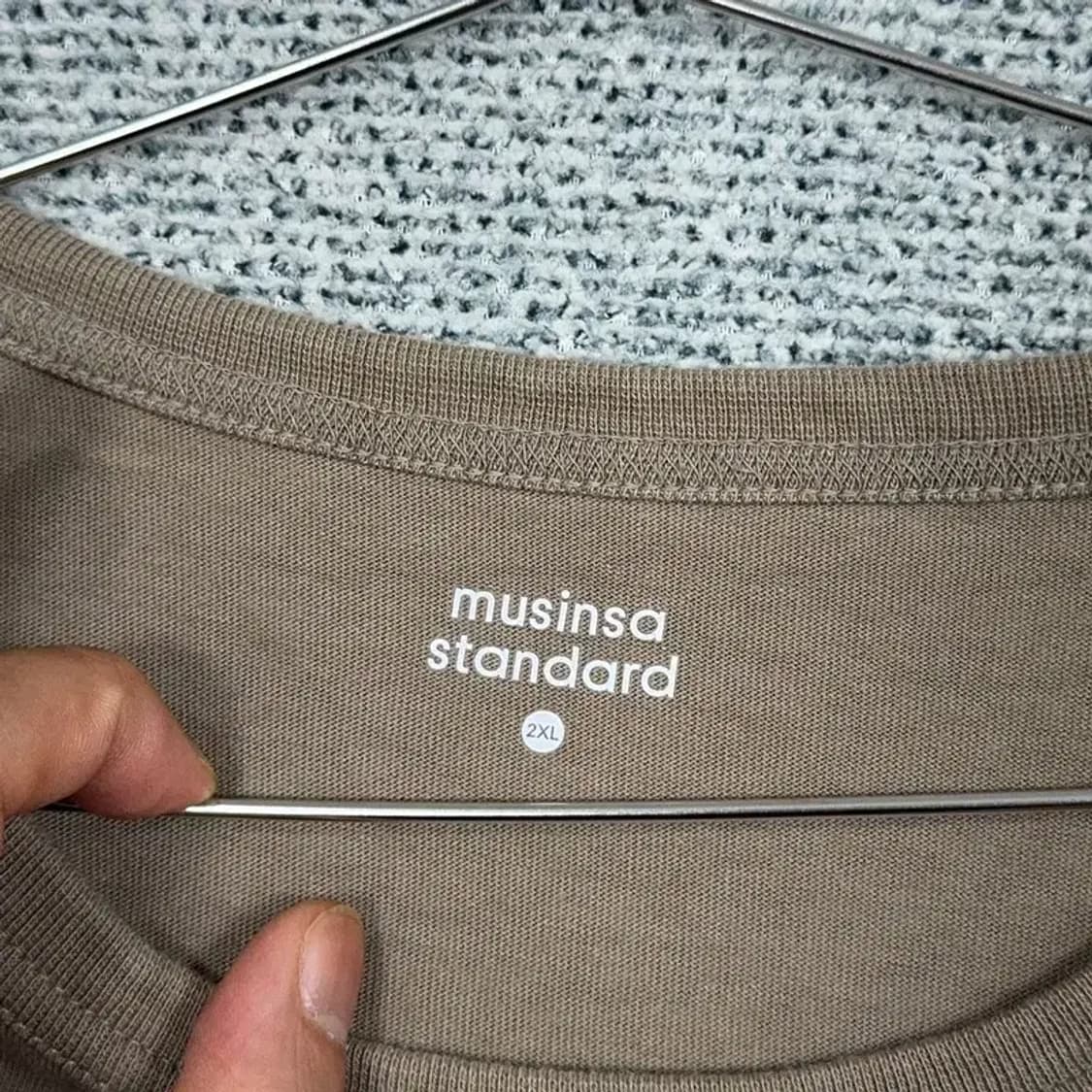 무신사스탠다드 베이지 포켓 박스핏 반팔 티 2XL 상품이미지6