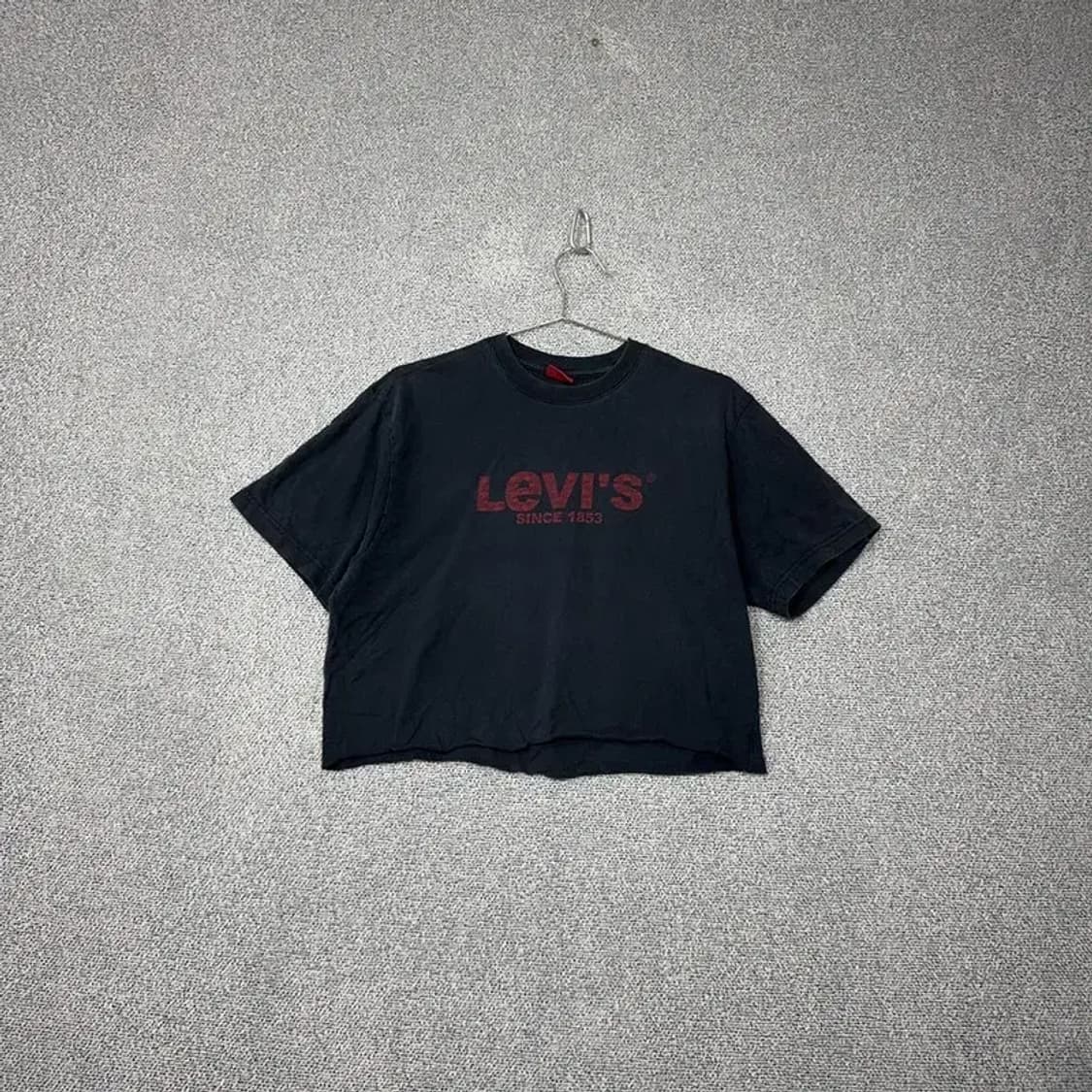 리바이스 프린팅 네이비 크롭 반팔 티 LARGE-100 상품이미지1