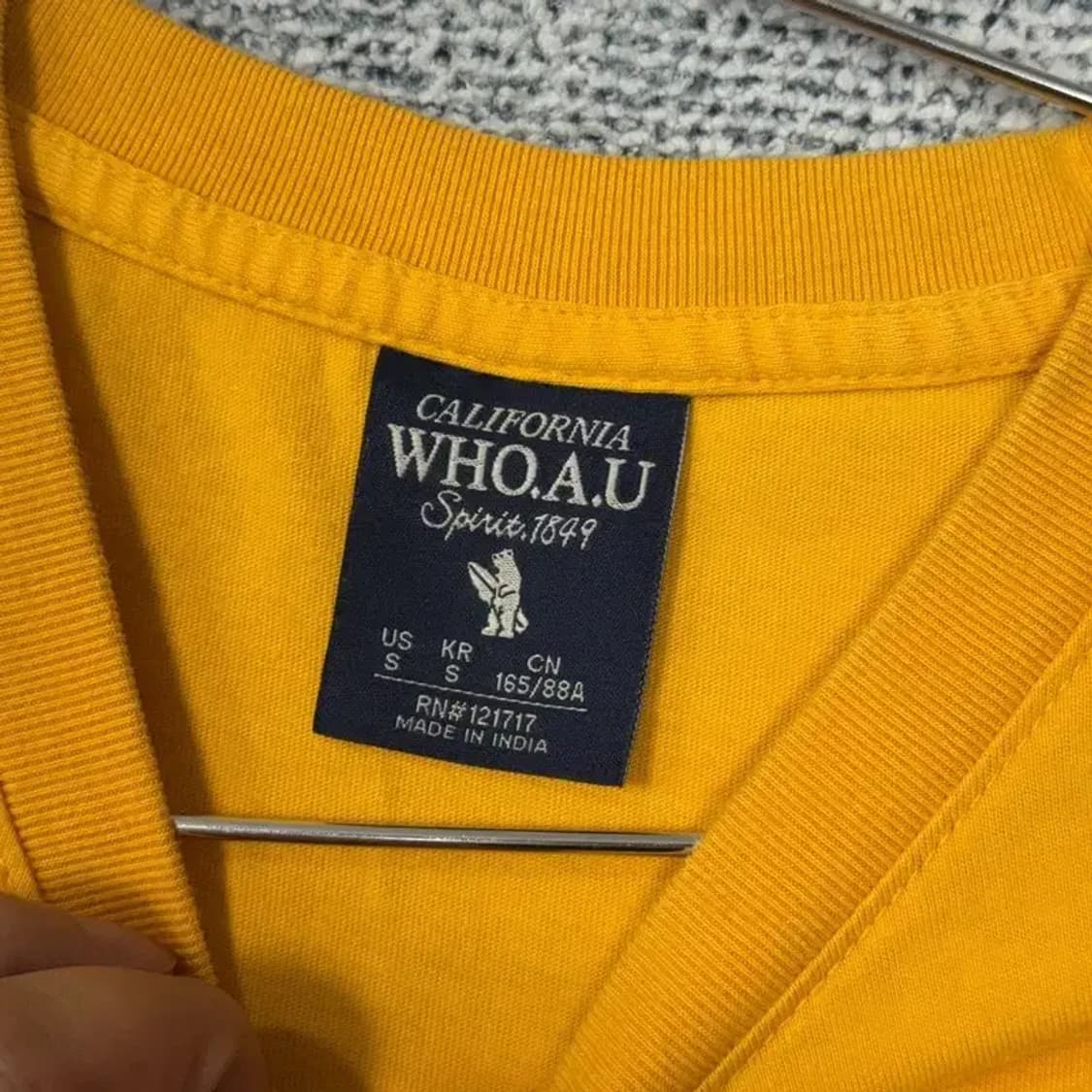 후아유 스펠 프린팅 옐로우 반팔 티 S 상품이미지3