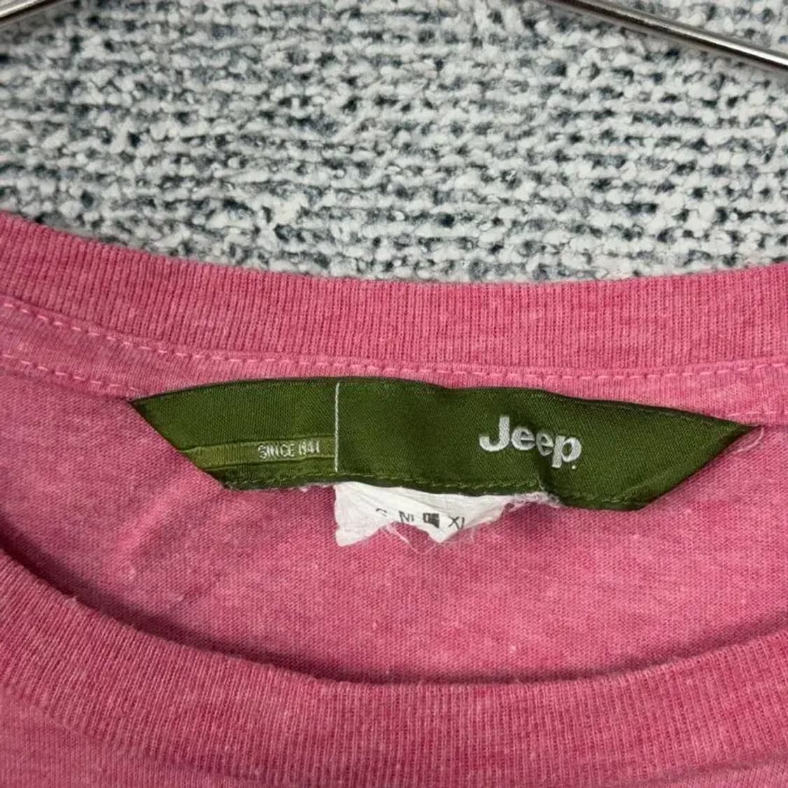 지프 프린팅 핑크 빈티지 반팔 티 M 상품이미지3