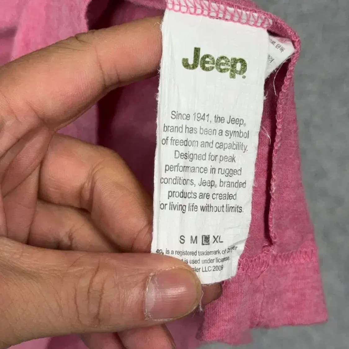 지프 프린팅 핑크 빈티지 반팔 티 M 상품이미지4