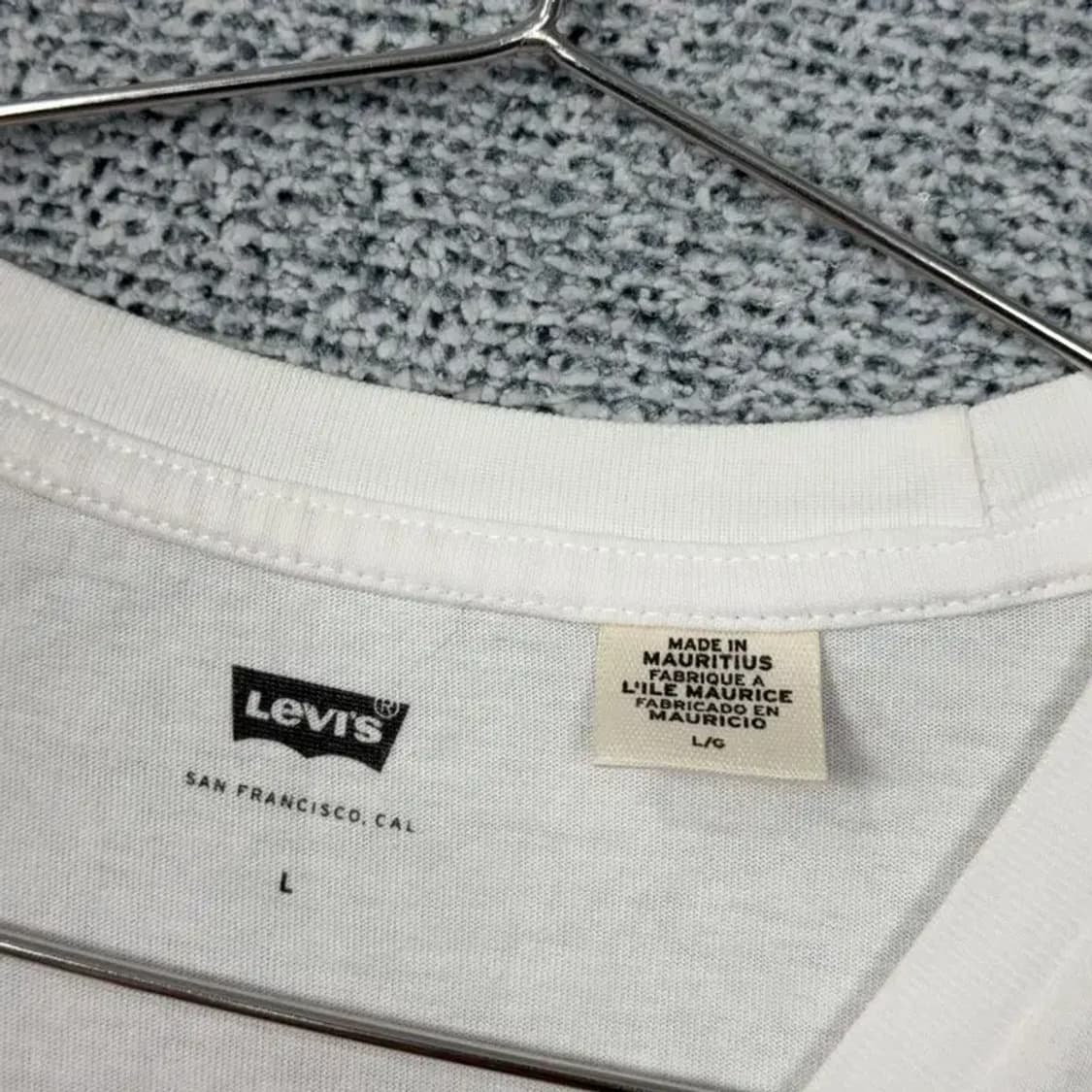 리바이스 프린팅 화이트 반팔 티 L 상품이미지5