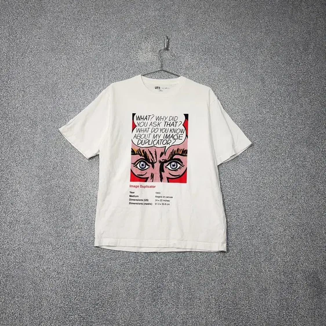 유니클로 빈티지 프린팅 화이트 반팔 티 M 상품이미지1