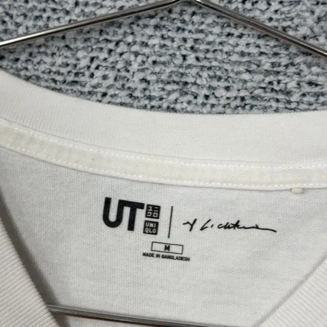 유니클로 빈티지 프린팅 화이트 반팔 티 M 상품이미지3