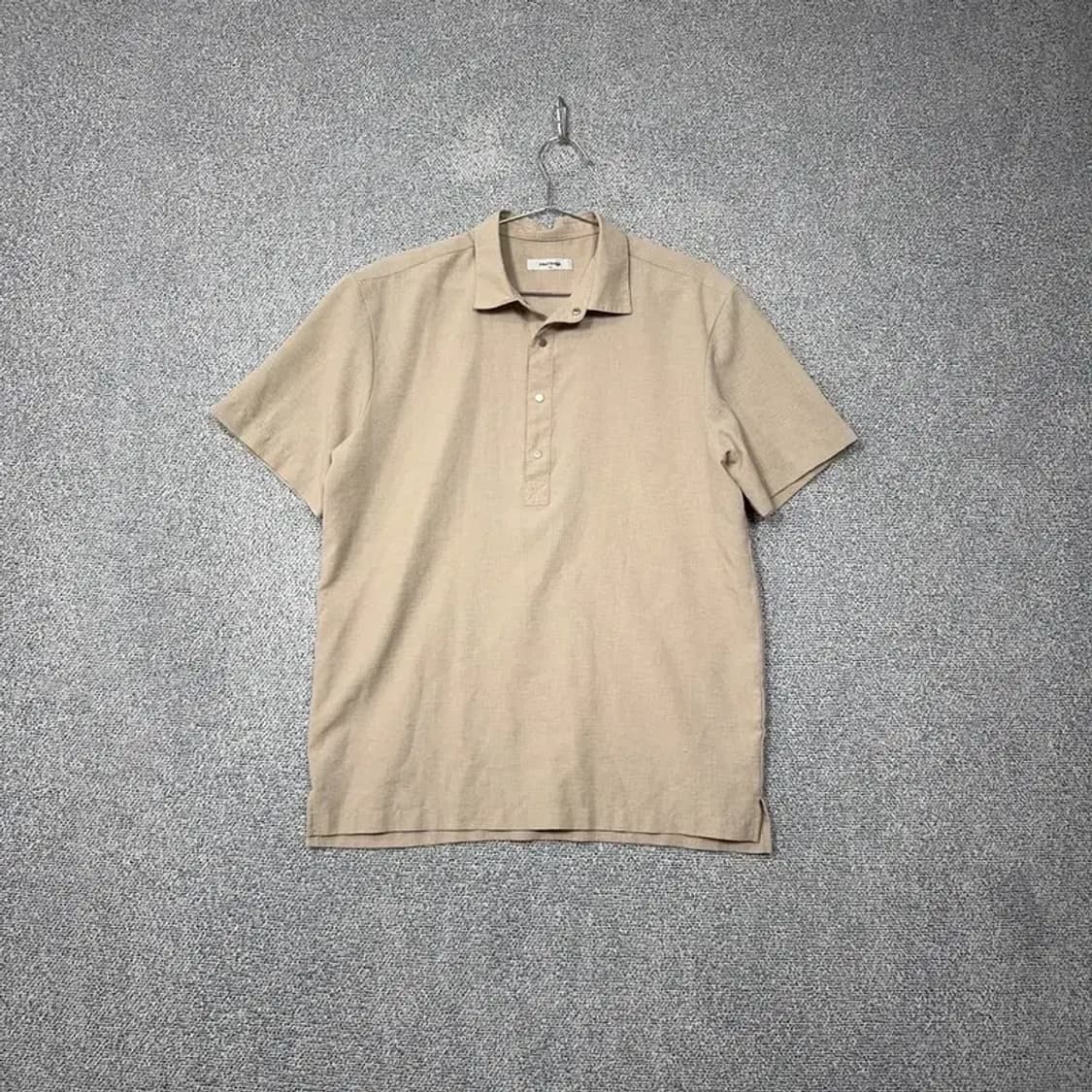 마인드브릿지 베이지 오트밀 반팔 카라티 100 상품이미지1