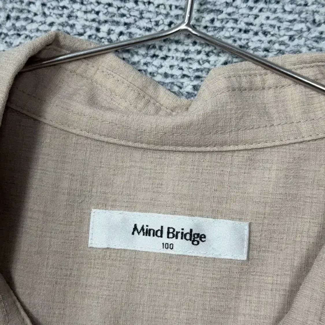 마인드브릿지 베이지 오트밀 반팔 카라티 100 상품이미지3