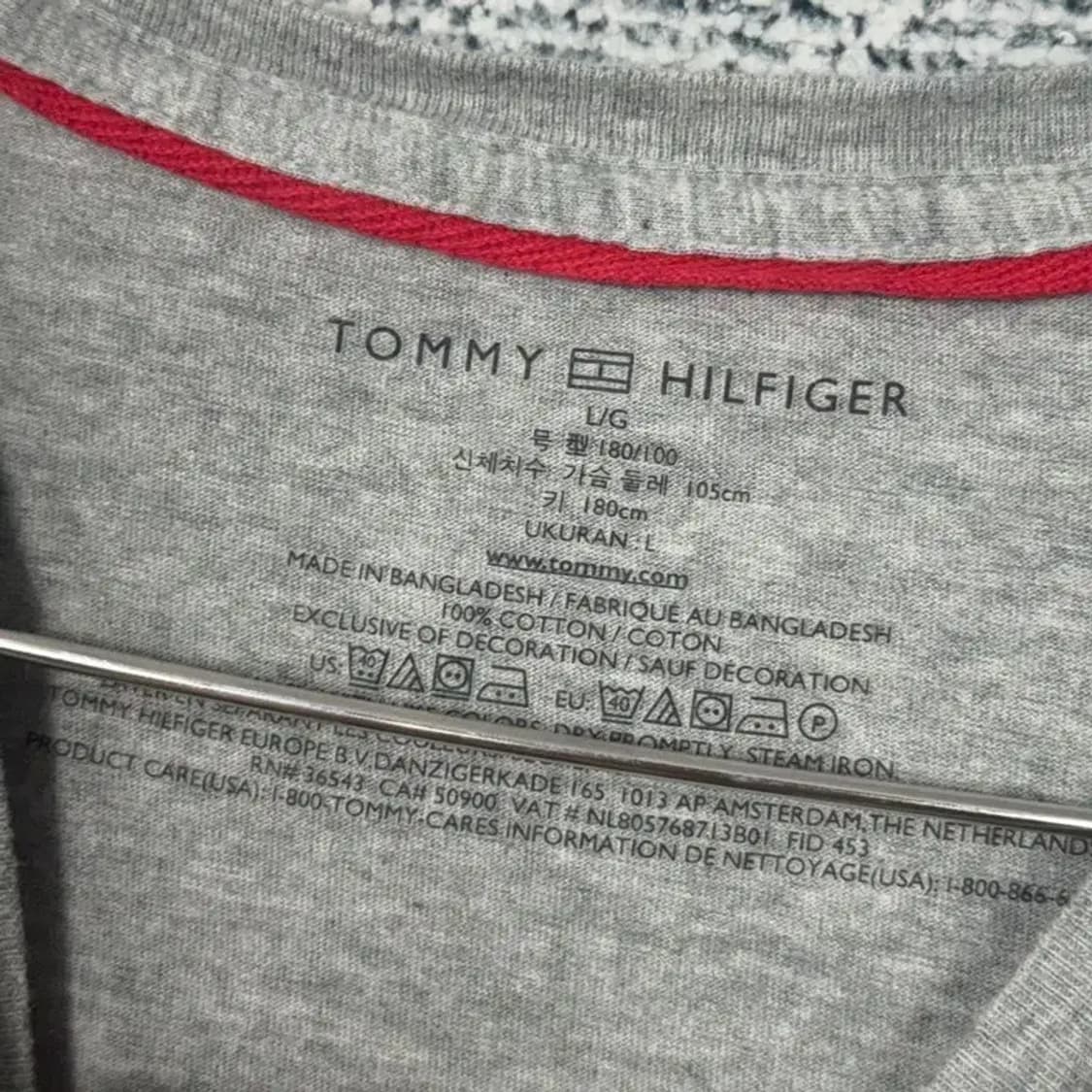 타미힐피거 라이트 그레이 로고 캐주얼 반팔 티 L 상품이미지7
